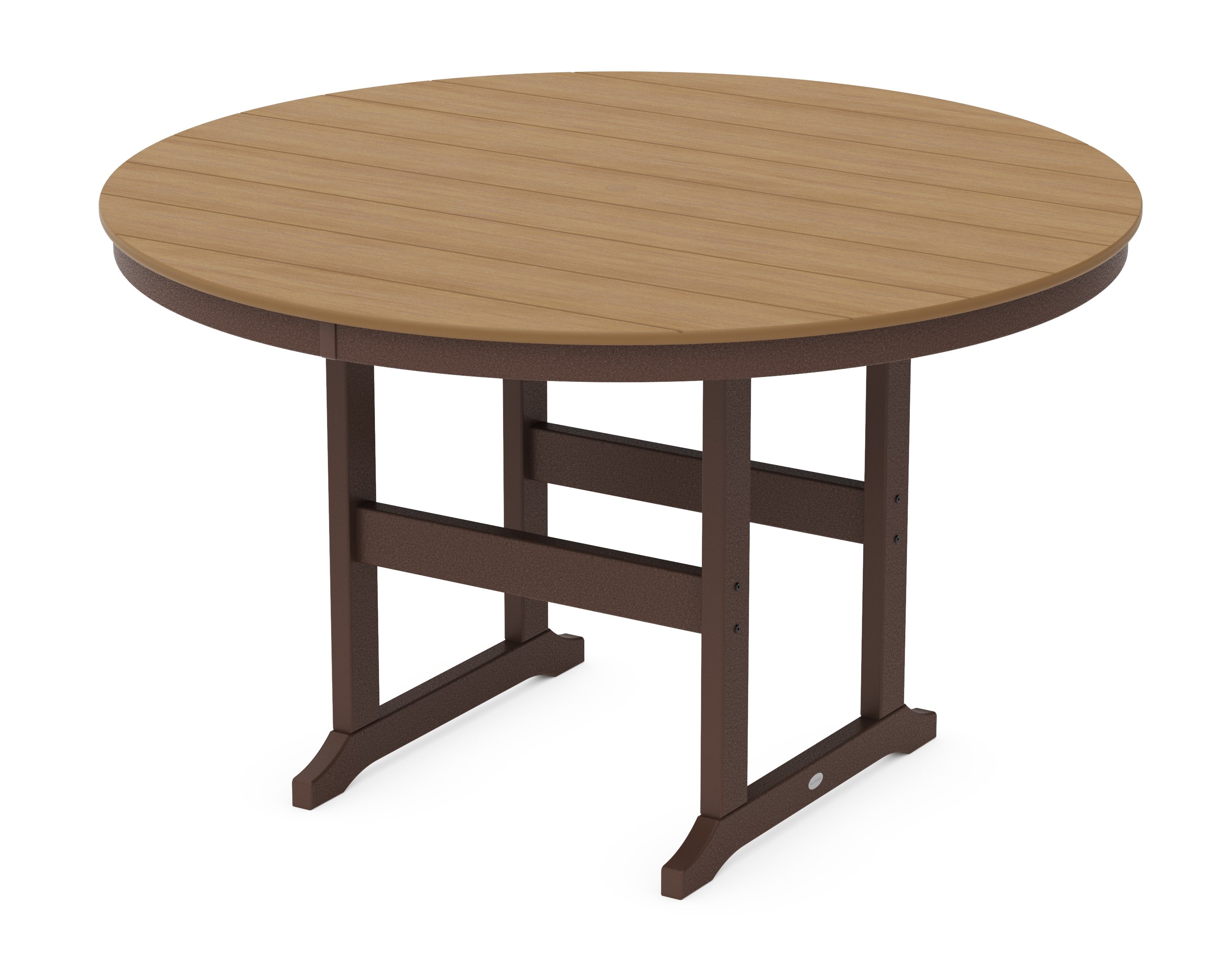 60" Round Farmhouse Counter Table in Mahogany / Natural