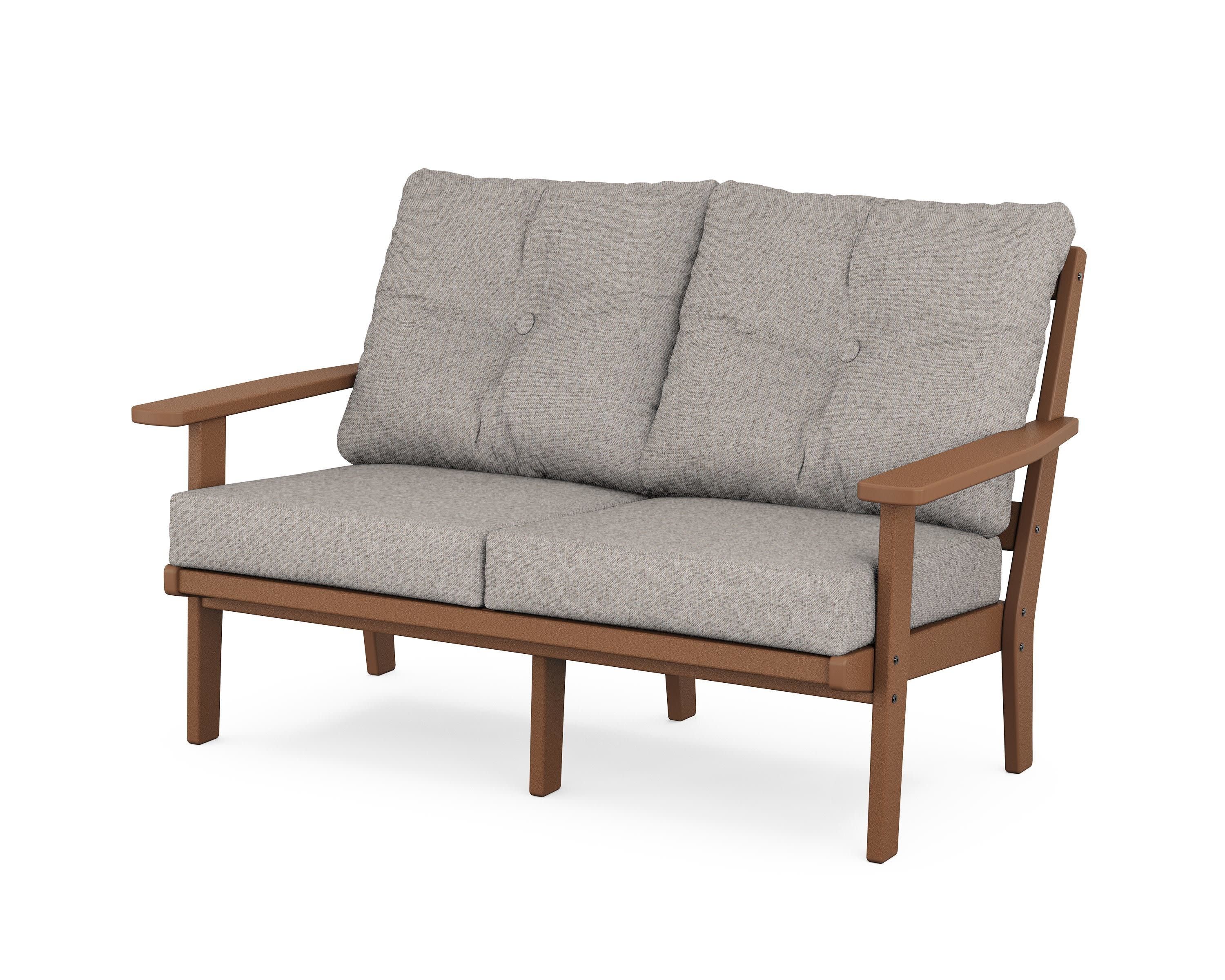 Oxford Deep SeatingLoveseat in Teak / Weathered Tweed
