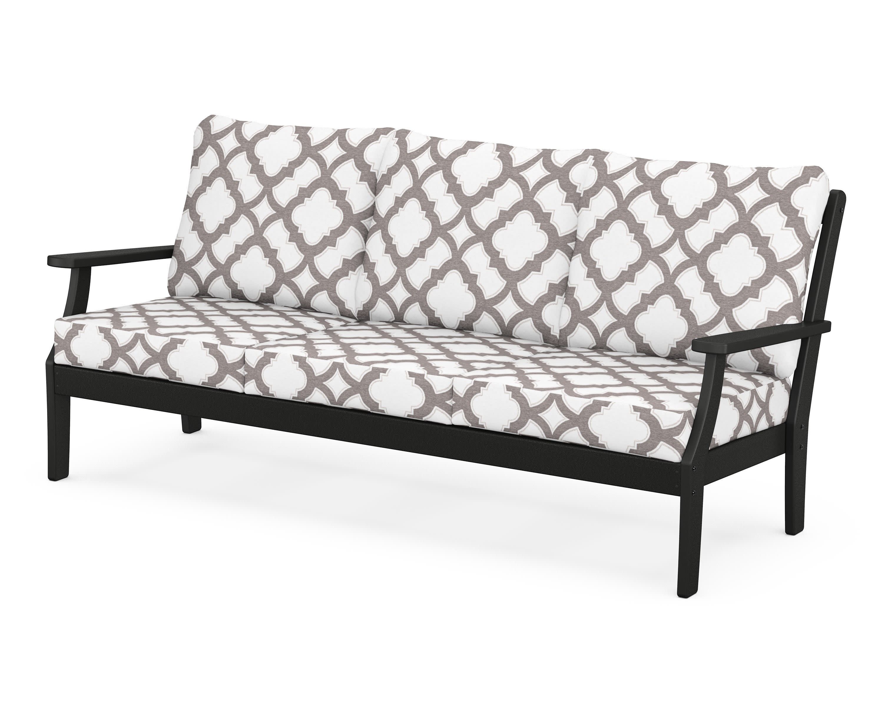 Braxton Deep Seating Sofa in Black / Trellis Grey Mist