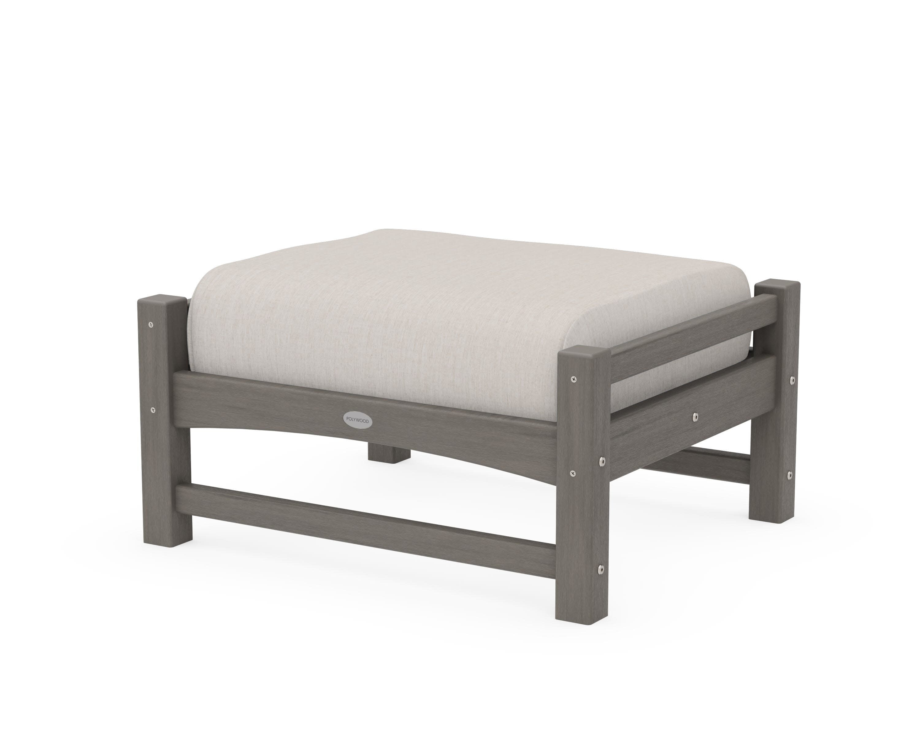 Club Ottoman in Driftwood / Cast Ash