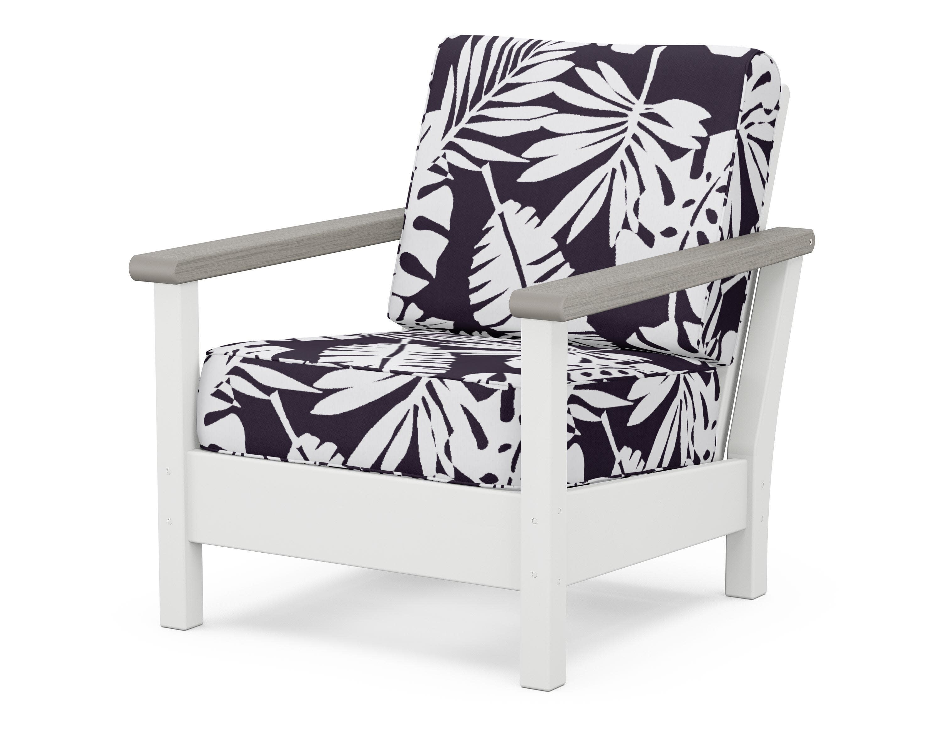 Harbour Deep Seating Chair in White / Driftwood / Leaf Navy