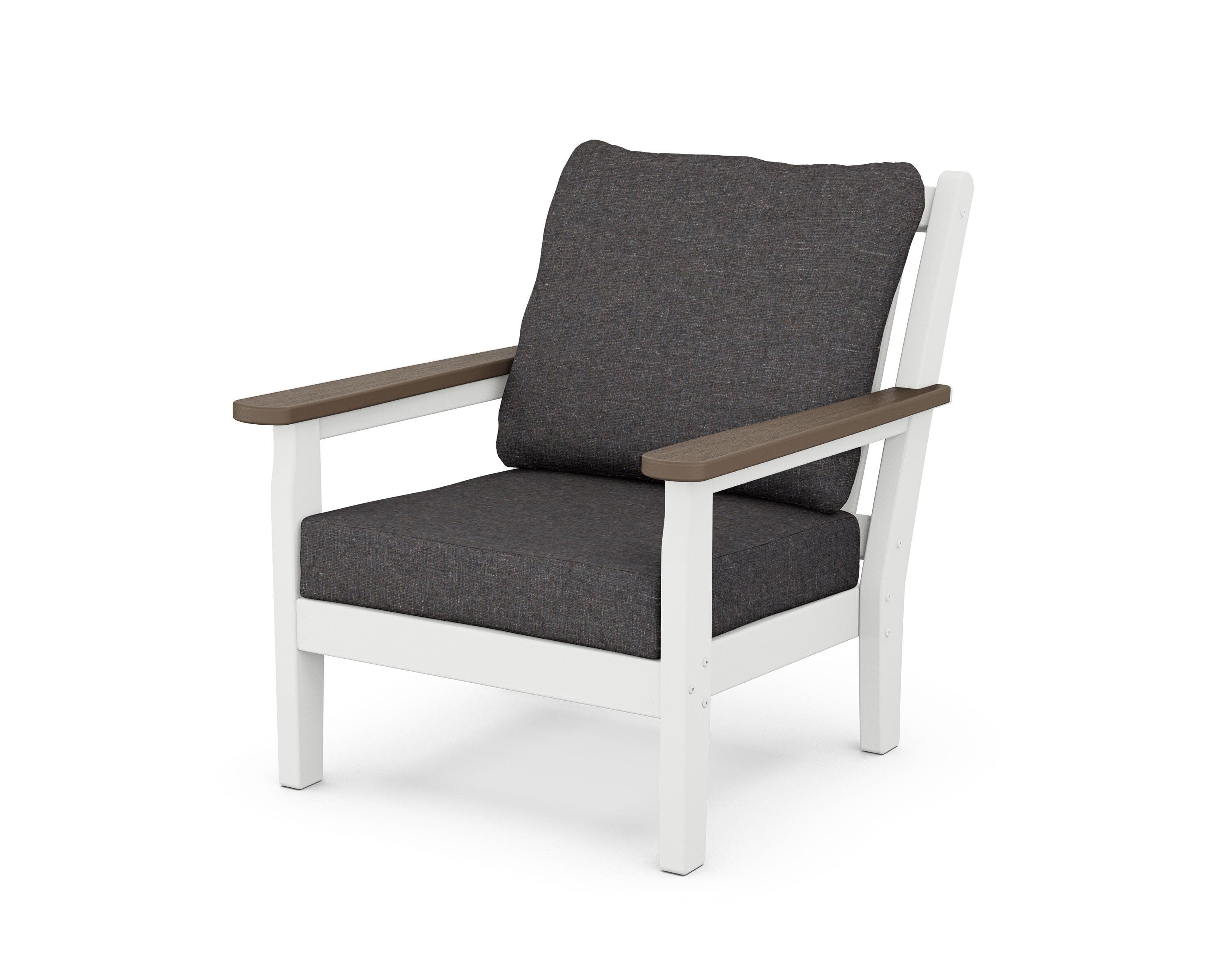 Chippendale Deep Seating Chair in White / Kona / Ash Charcoal