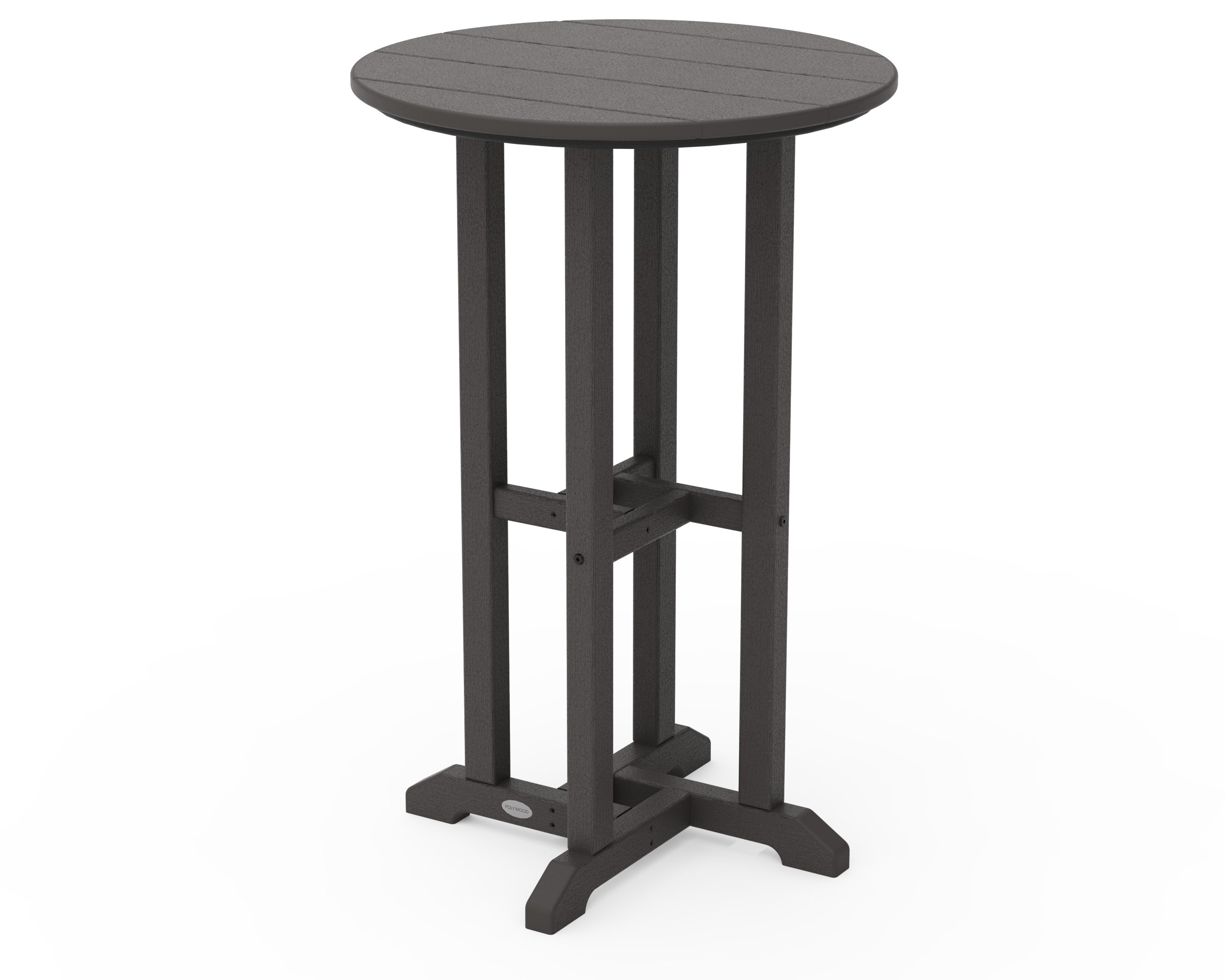 24" Round Farmhouse Counter Bistro Table in Vintage Coffee