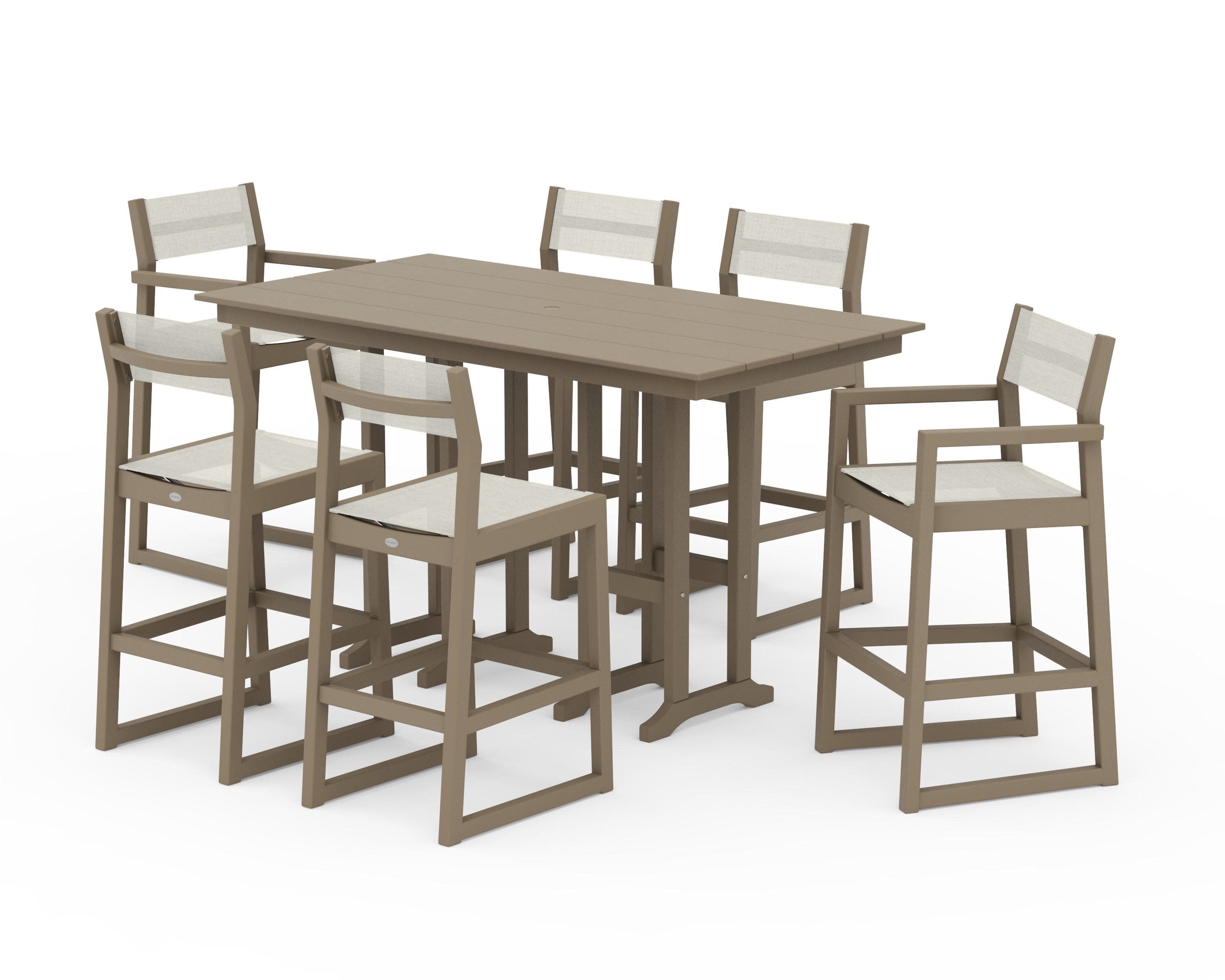 EDGE Sling 7-Piece Farmhouse Bar Set in Vintage Sahara / Parchment Sling