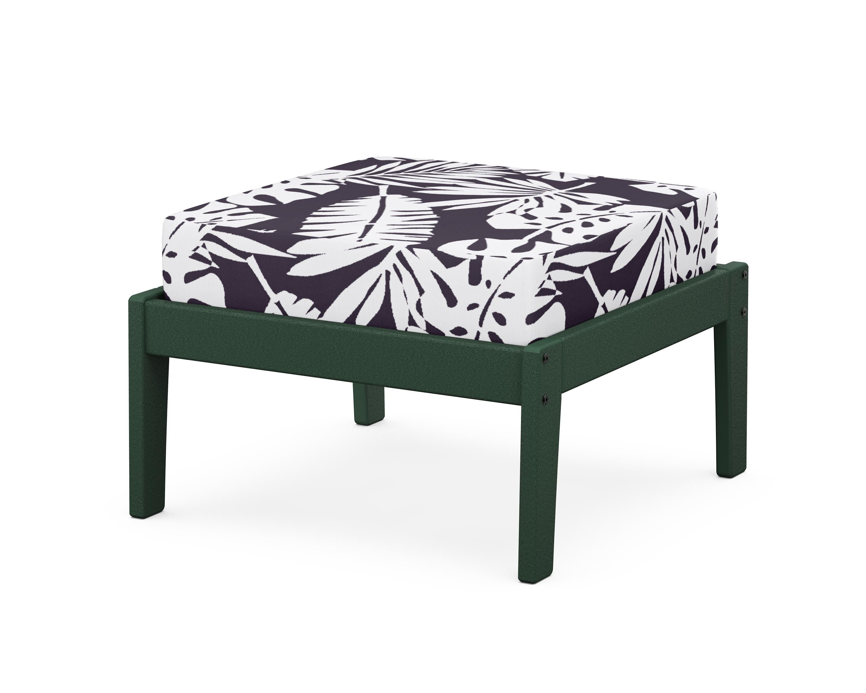 Deep Seating Ottoman in Green / Leaf Navy