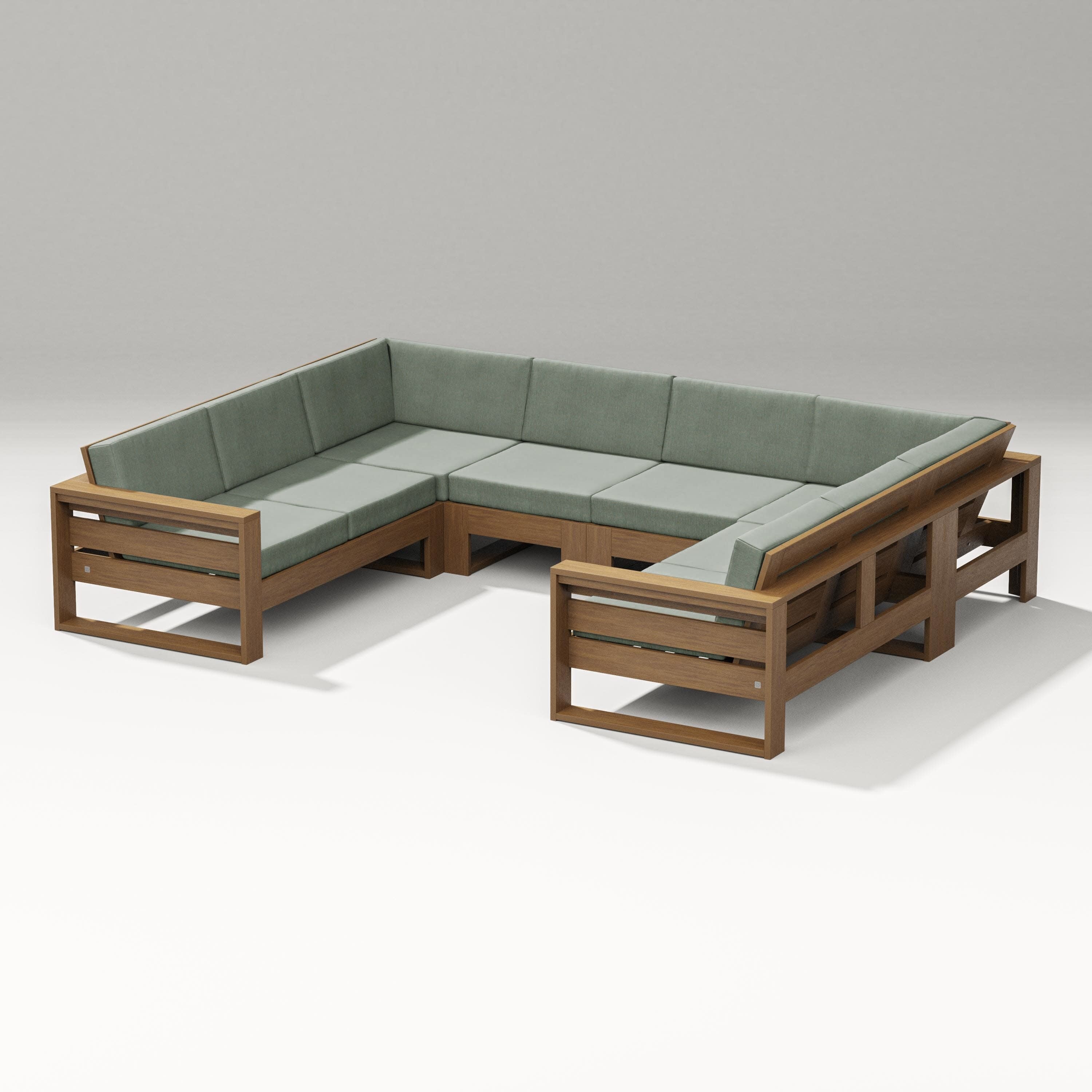 Latitude U-Shaped Sectional in Natural / Cast Sage