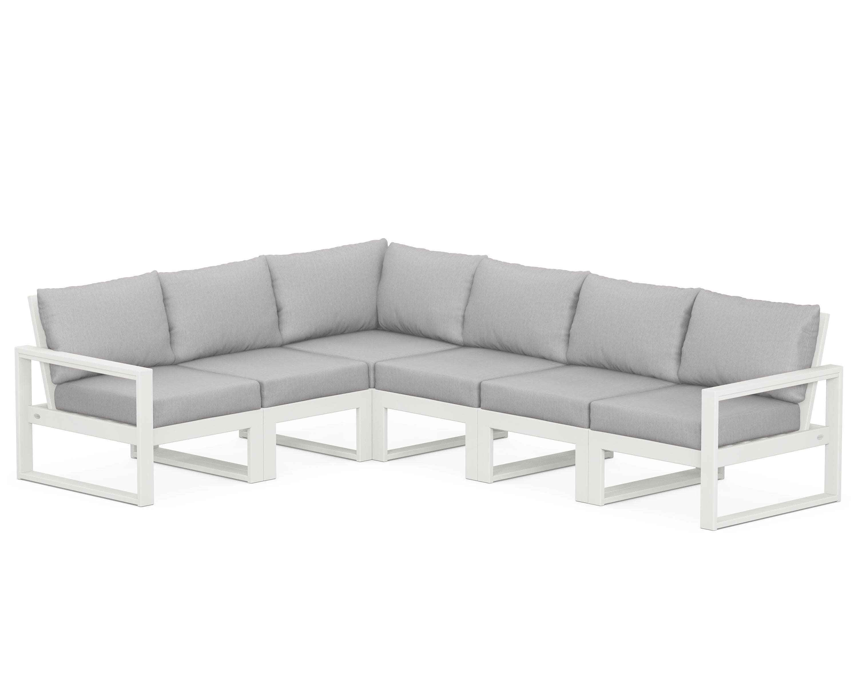 EDGE 6-Piece Modular Deep Seating Set in Vintage White / Granite