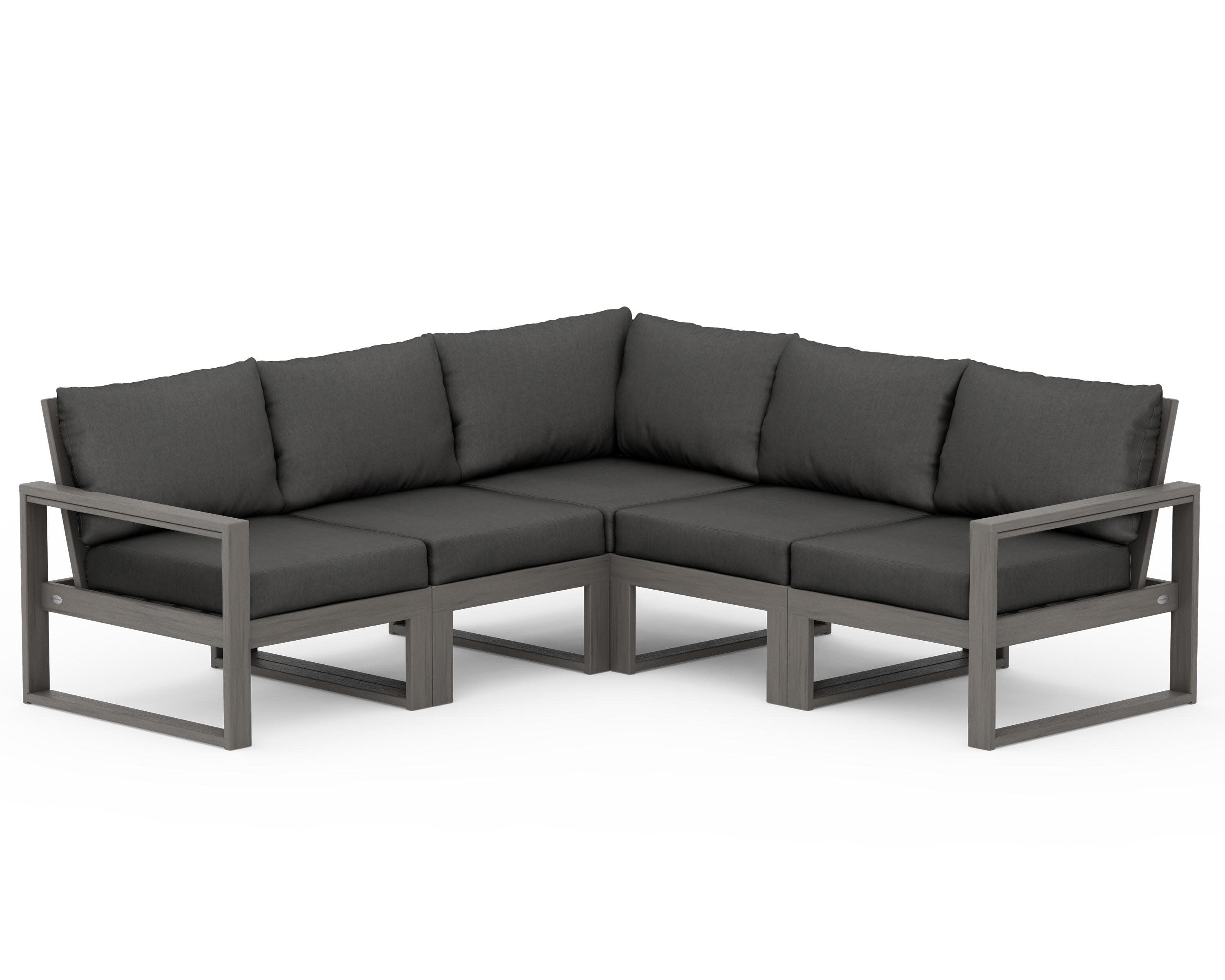 EDGE 5-Piece Modular Deep Seating Set in Driftwood / Spectrum Carbon
