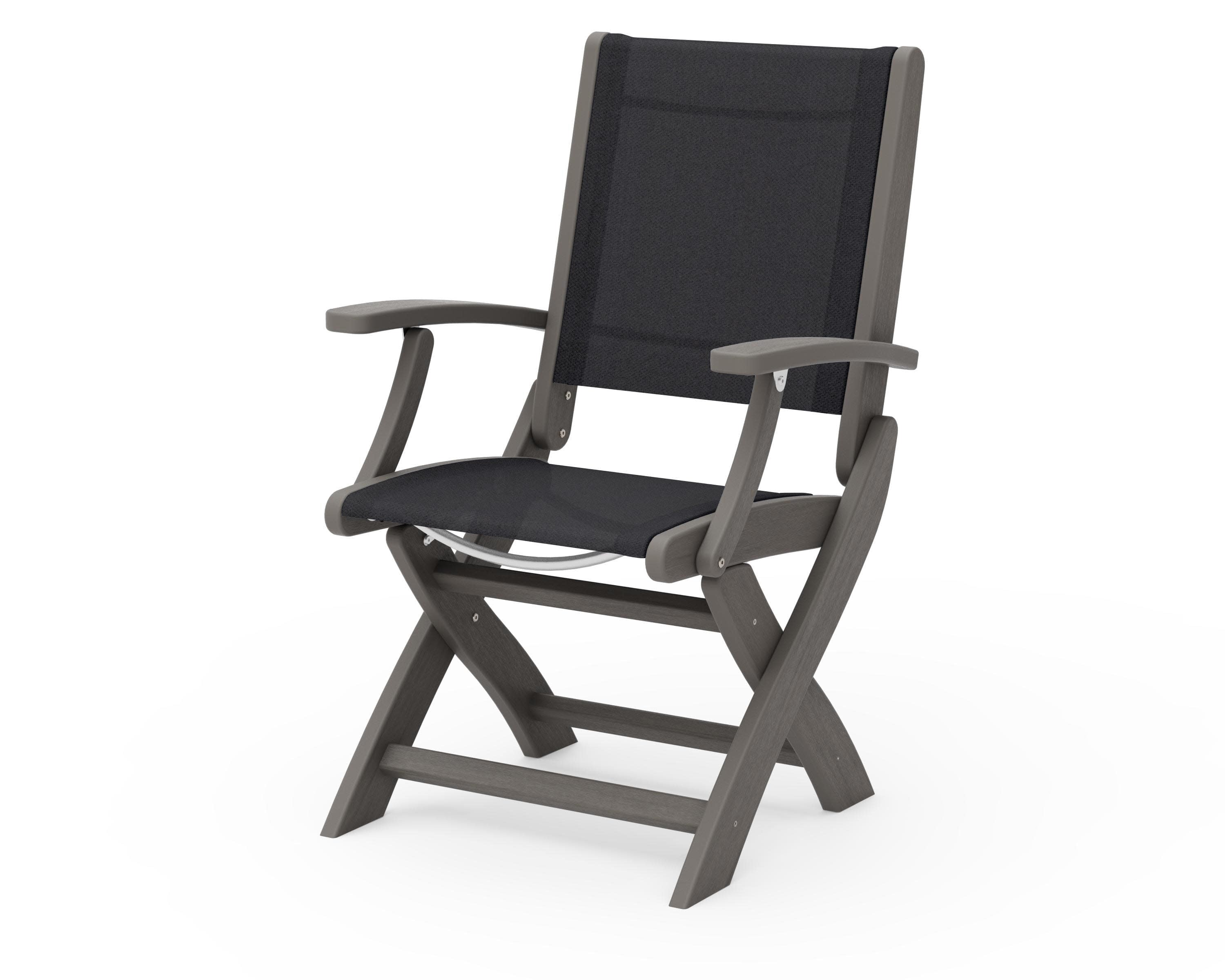 Coastal Folding Chair in Driftwood / Black Sling