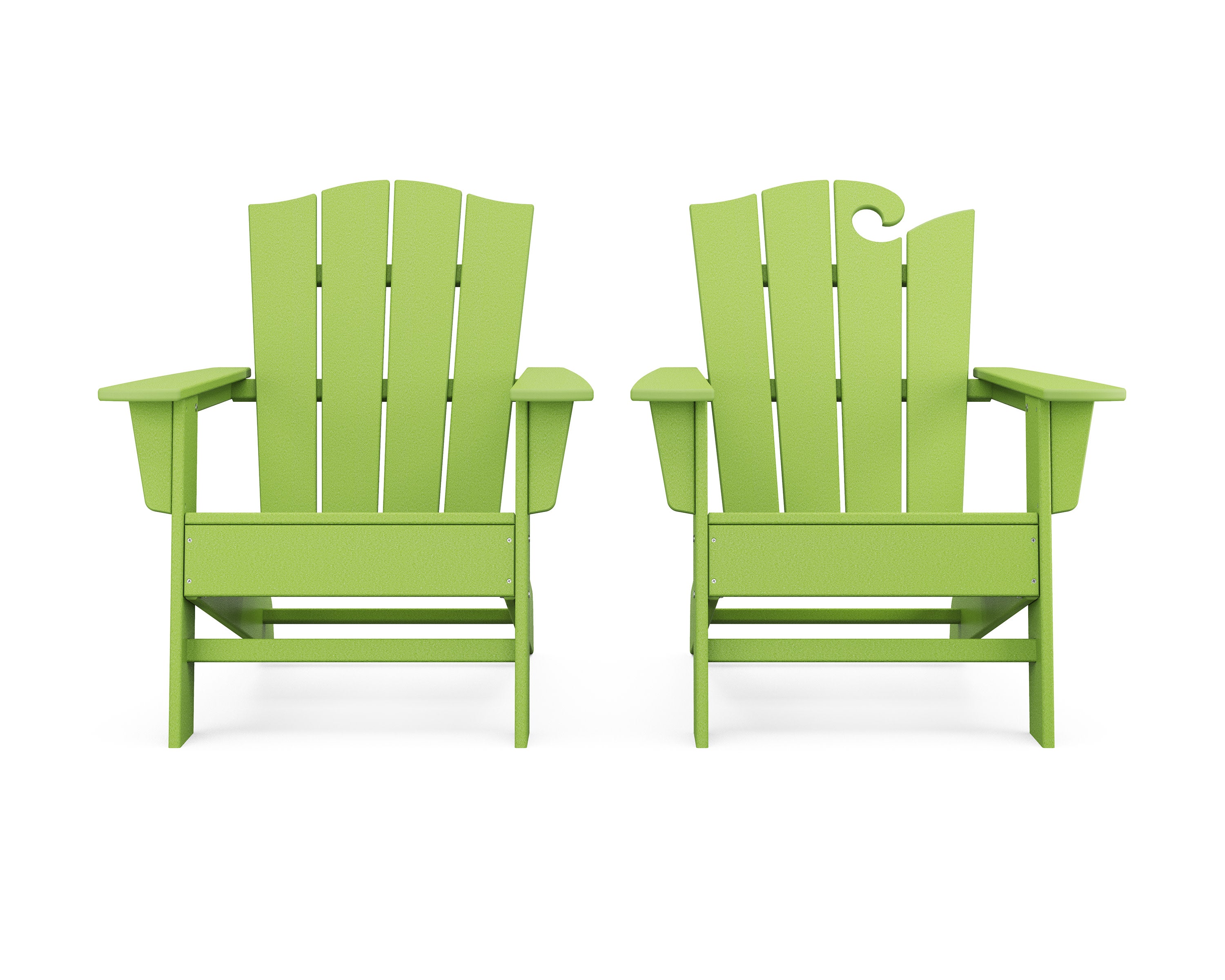 Wave 2-Piece Adirondack Chair Set with The Crest Chair in Lime