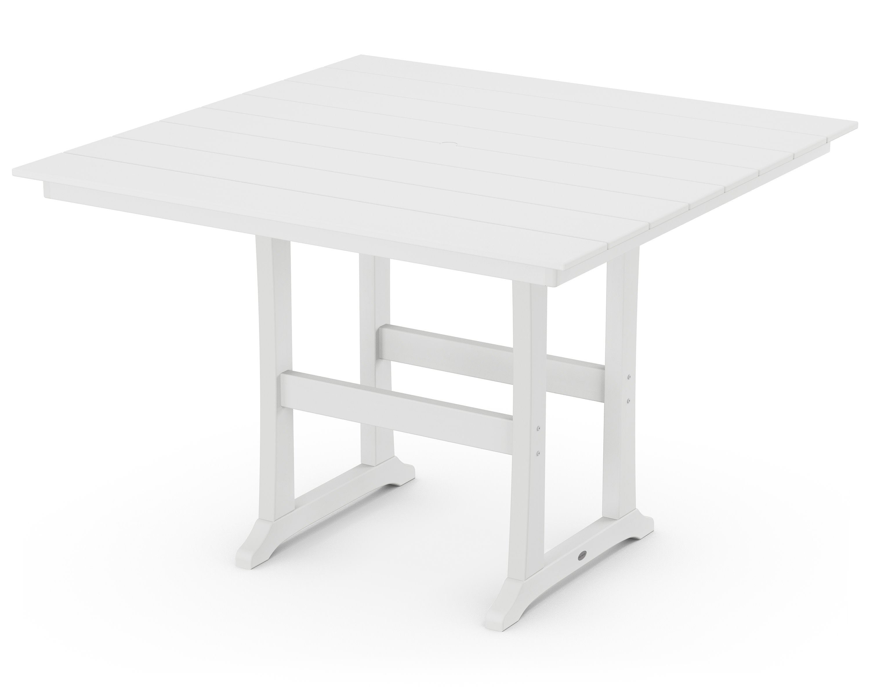 Farmhouse Trestle 59" Bar Table in White