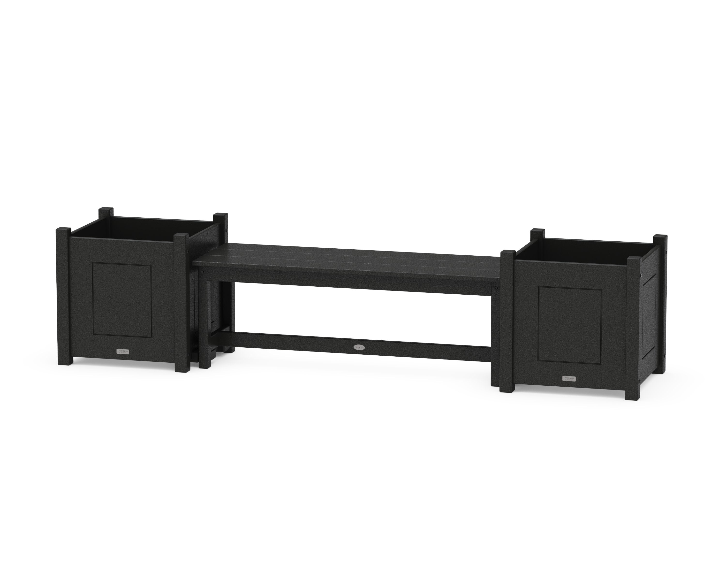 48" Country Living Straight Planter Bench Set - Large in Black