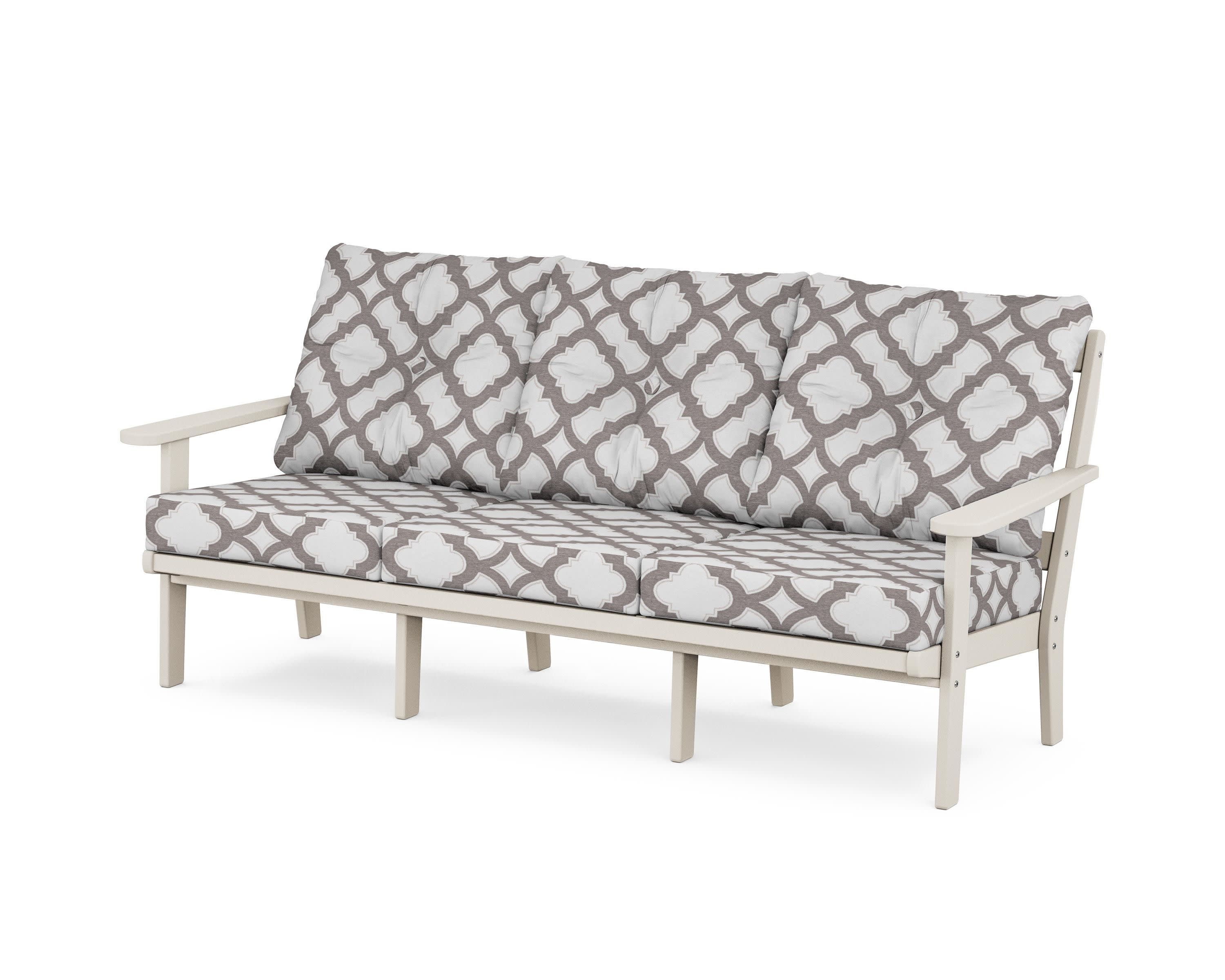 Mission Deep Seating Sofa in Sand / Trellis Grey Mist