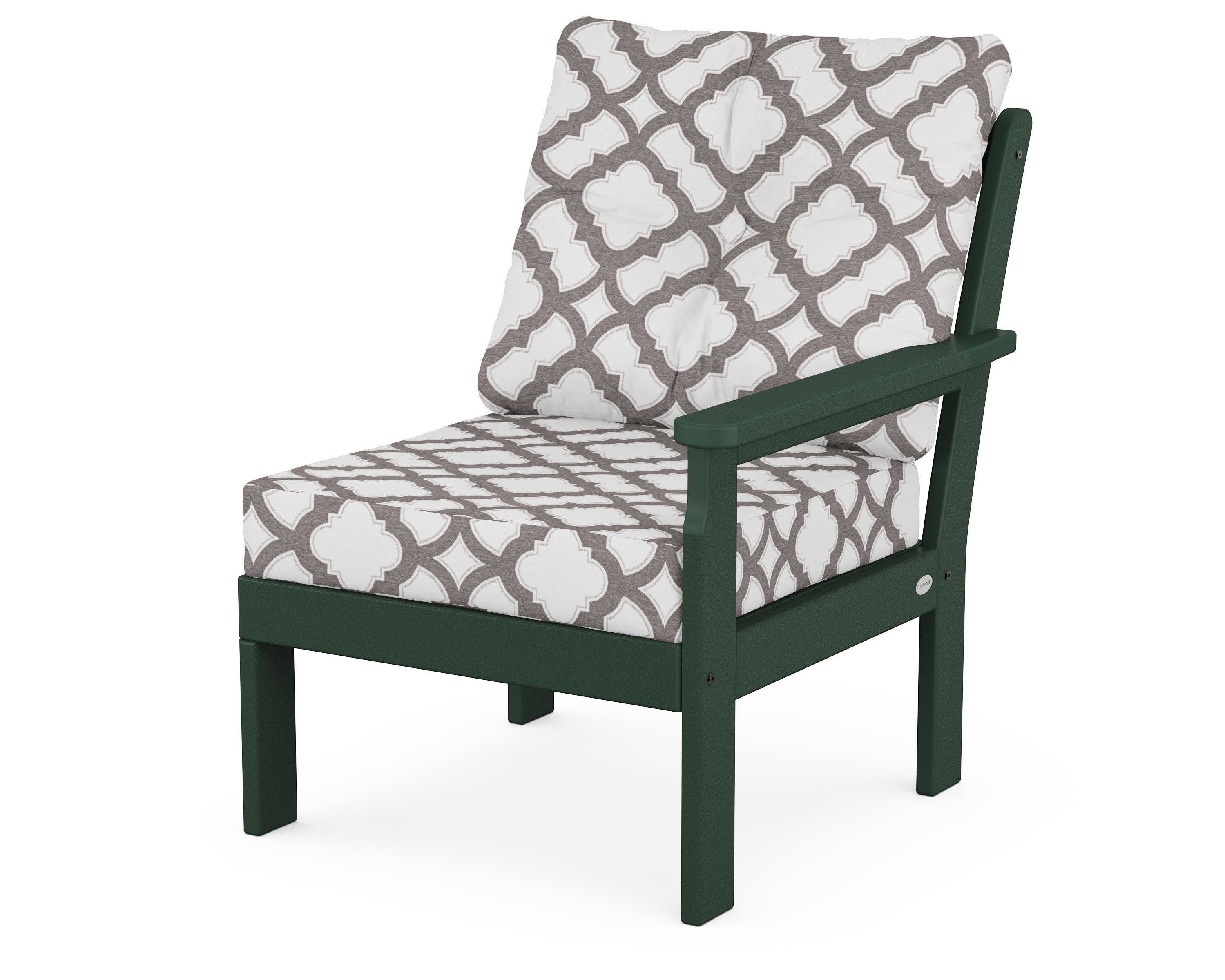 Vineyard Modular Right Arm Chair in Green / Trellis Grey Mist
