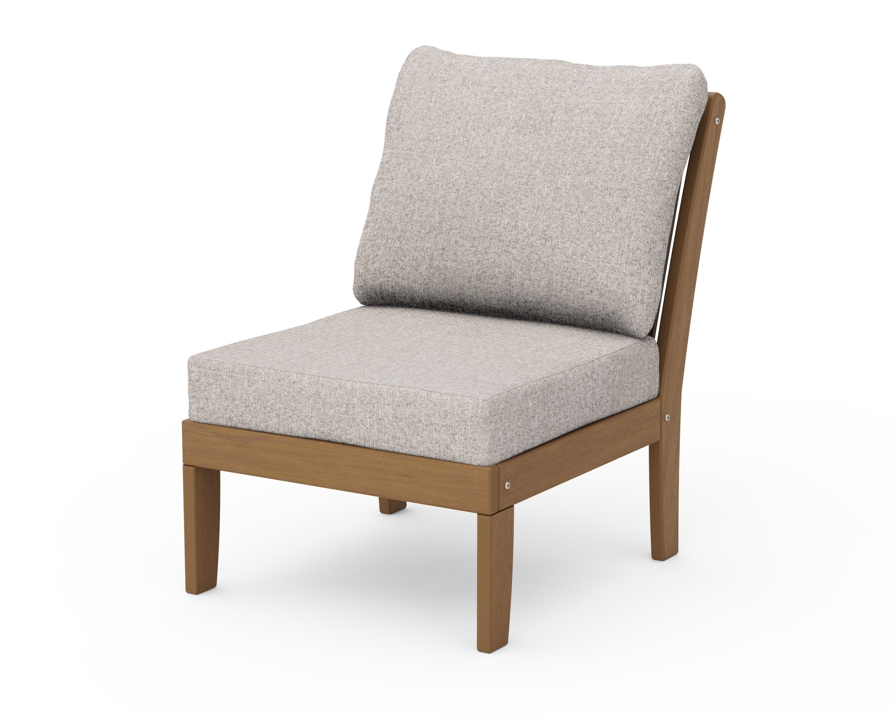 Braxton Modular Armless Chair in Natural / Weathered Tweed