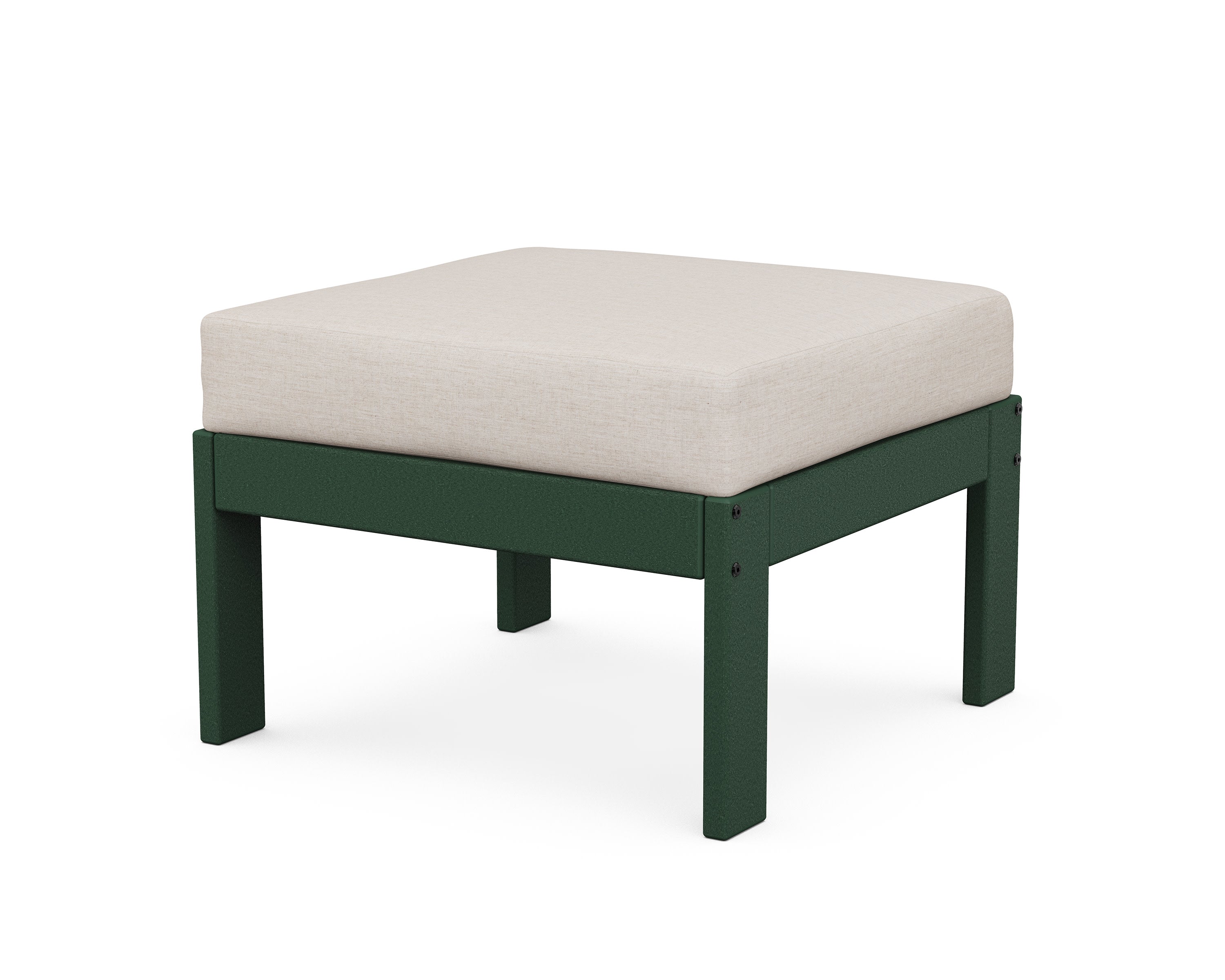 Vineyard Modular Ottoman in Green / Cast Ash