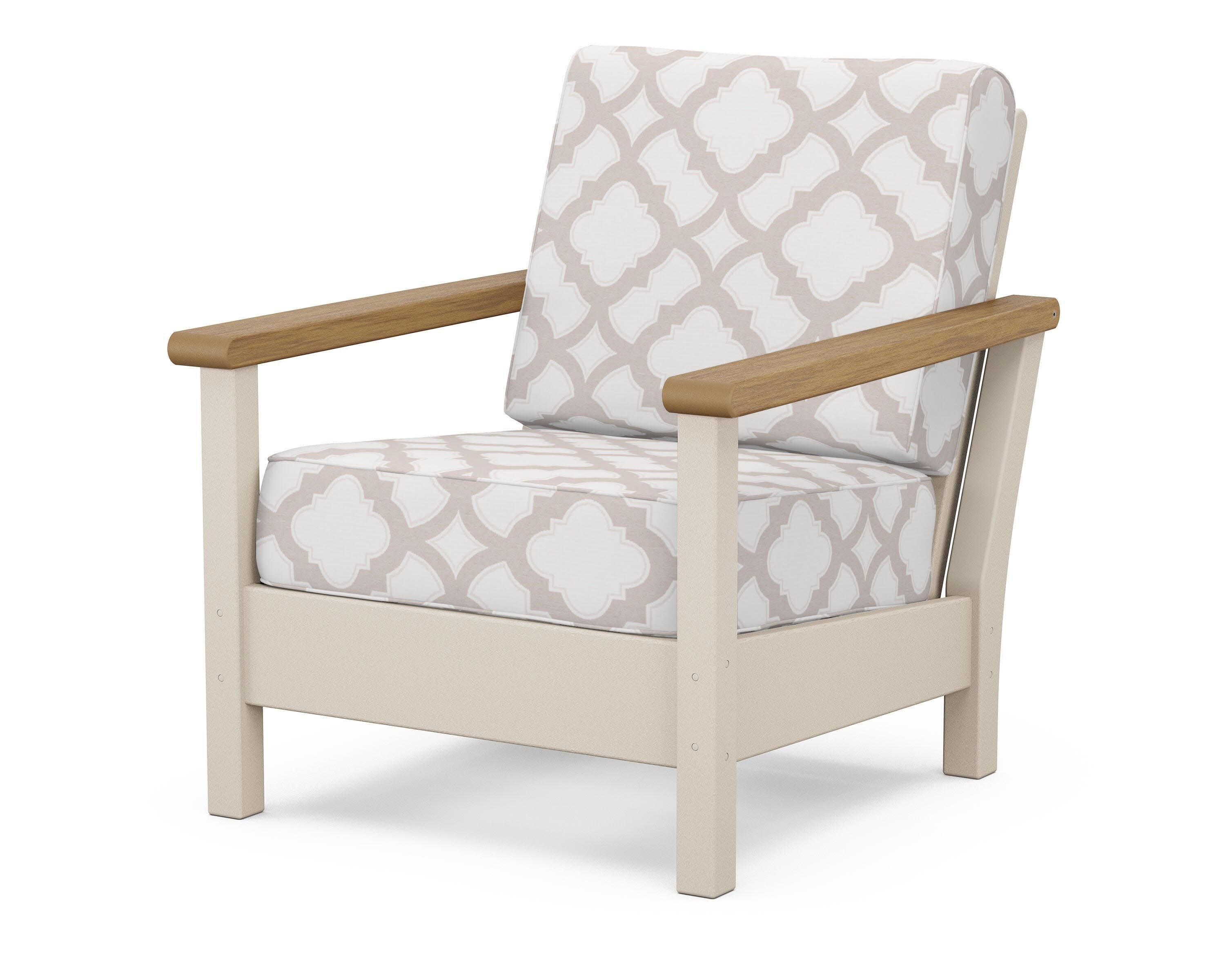Harbour Deep Seating Chair in Sand / Natural / Trellis Dune Burlap