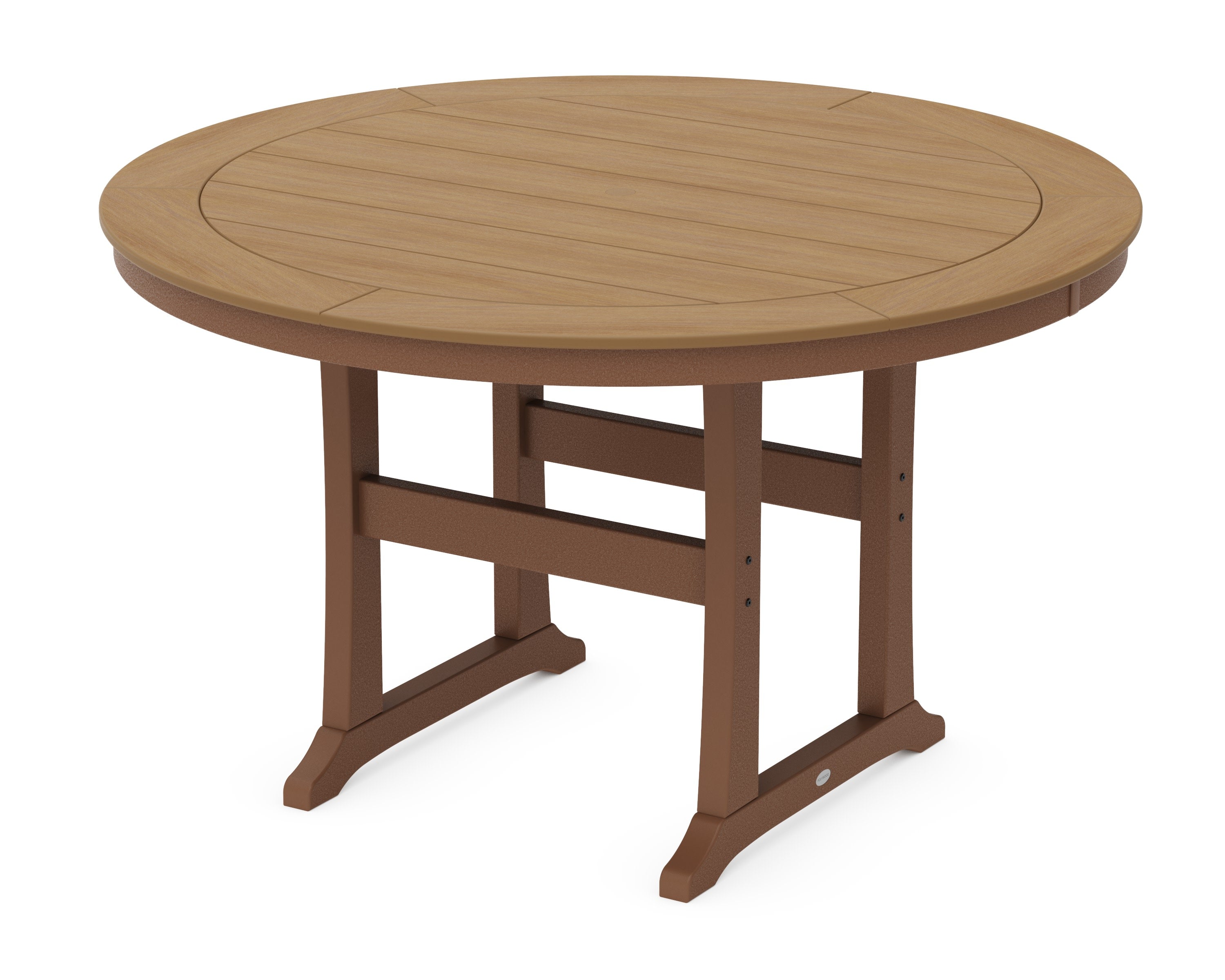 Nautical Trestle 60" Round Counter Table in Teak / Natural