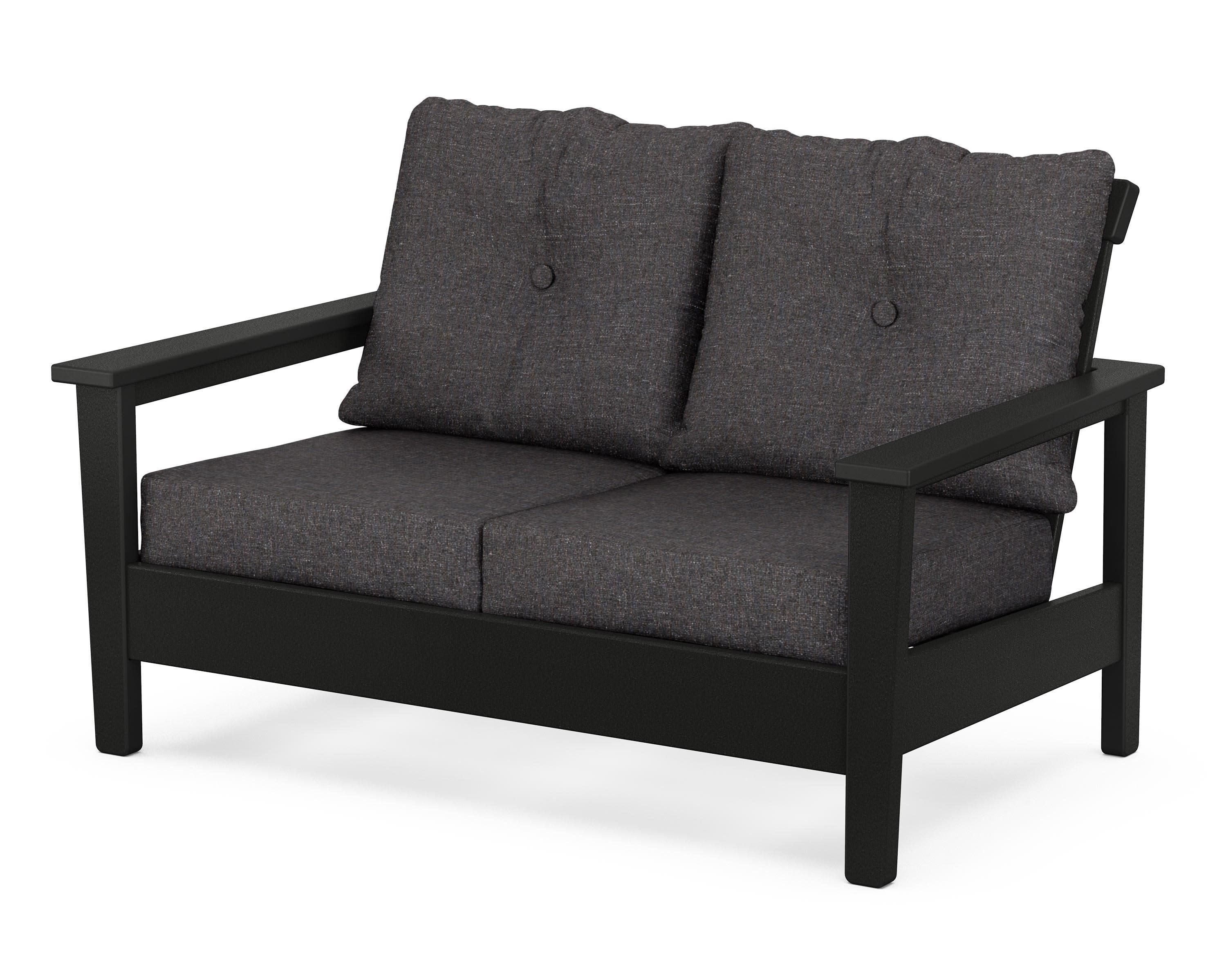 Prescott Deep Seating Loveseat in Black / Ash Charcoal