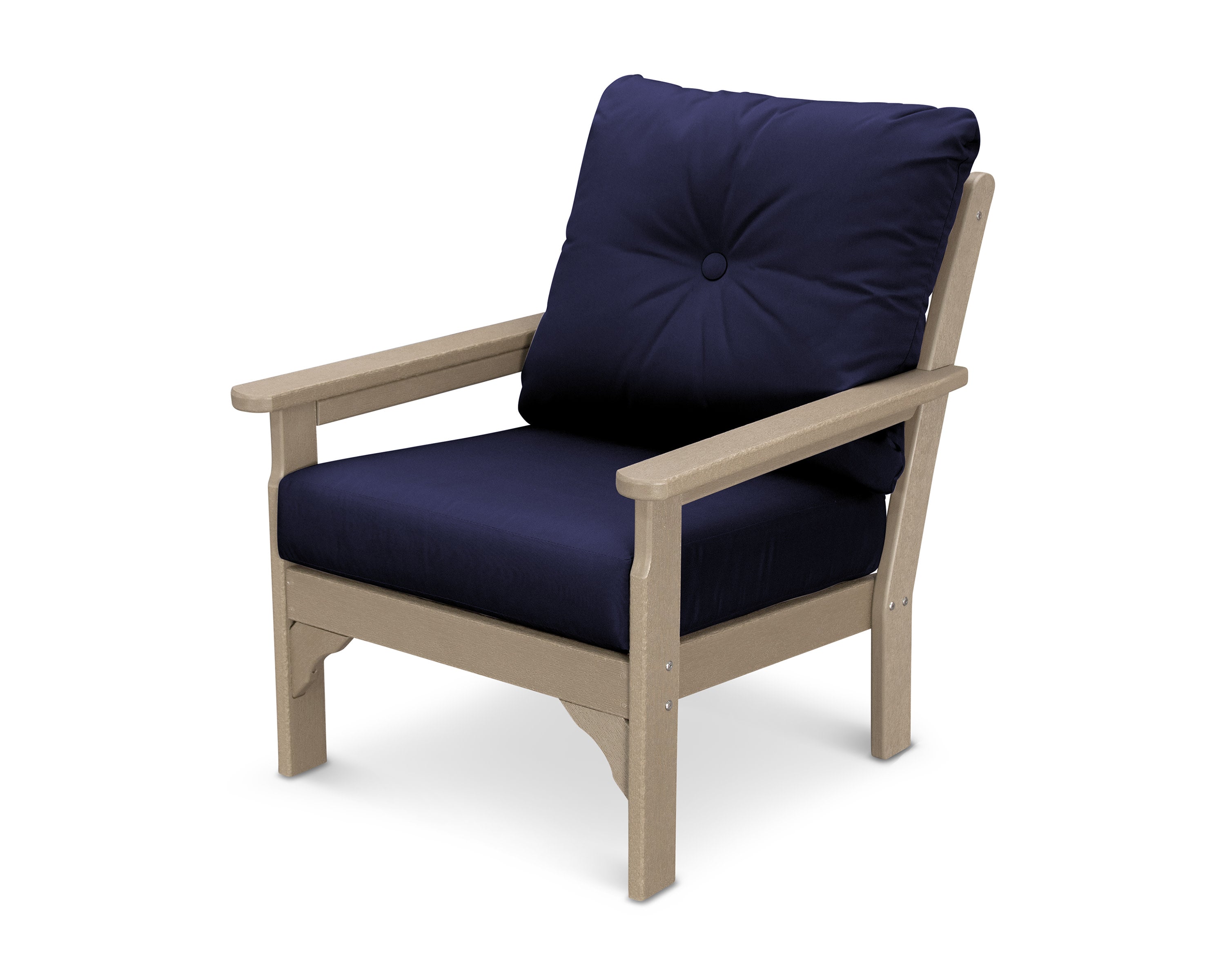 Vineyard Deep Seating Chair in Vintage Sahara / Navy