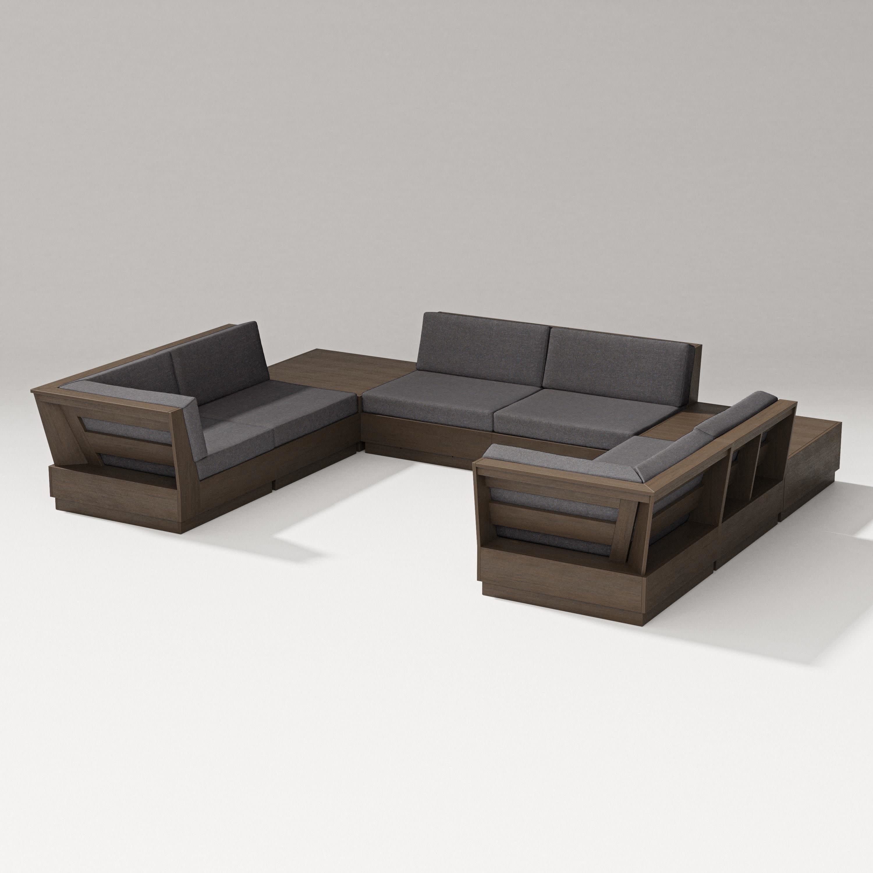 Elevate 8-Piece U-Shaped Sectional in Kona / Ash Charcoal