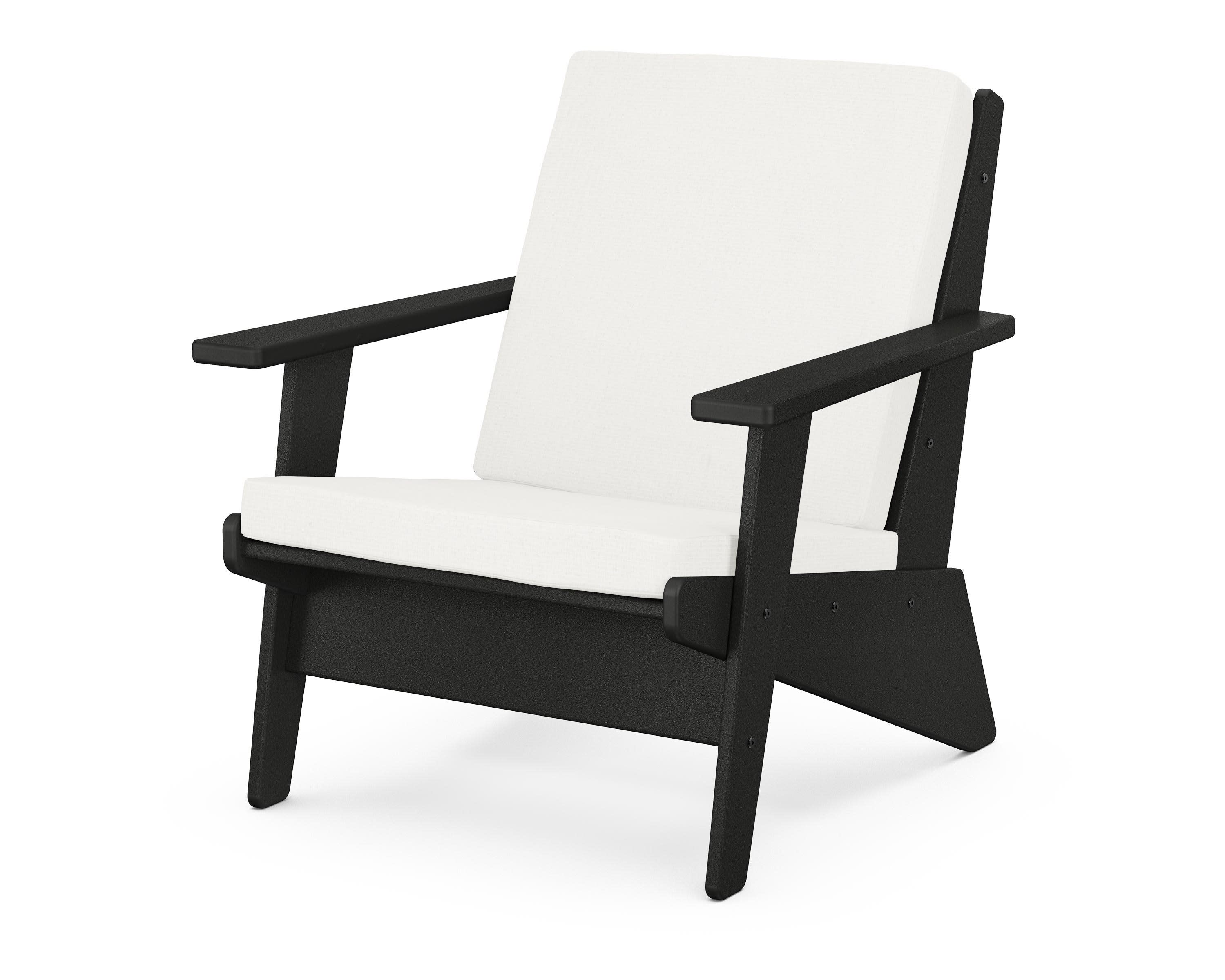 Riviera Modern Lounge Chair in Black / Natural Linen
