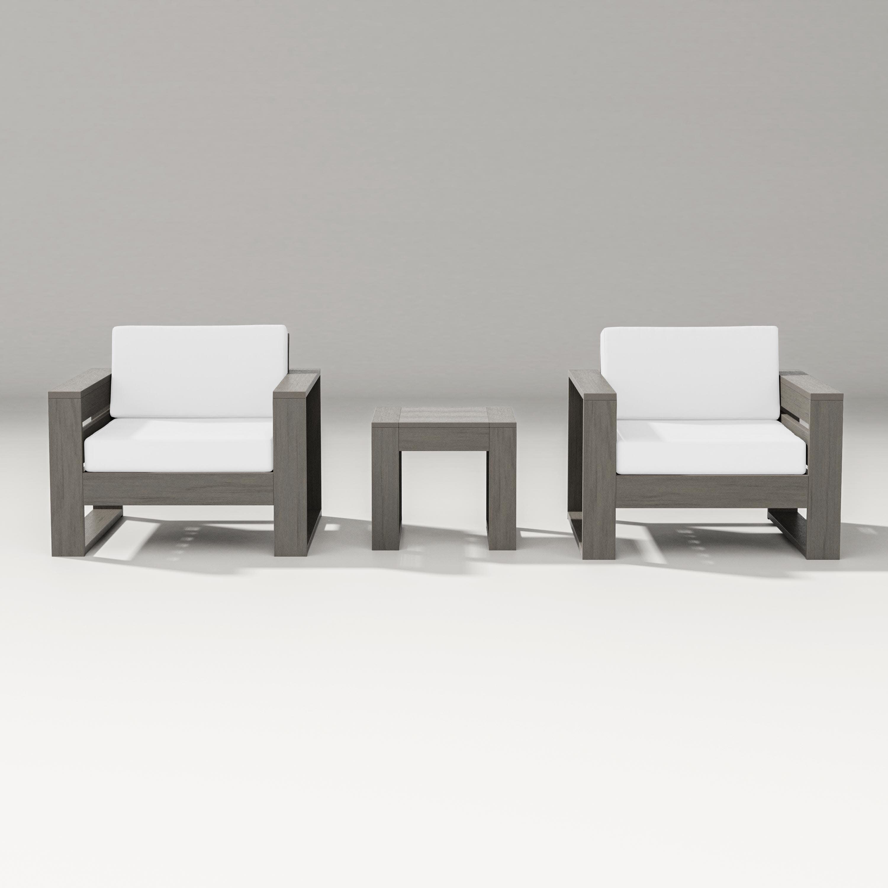 Latitude 3-Piece Lounge Chair Set in Driftwood / Natural