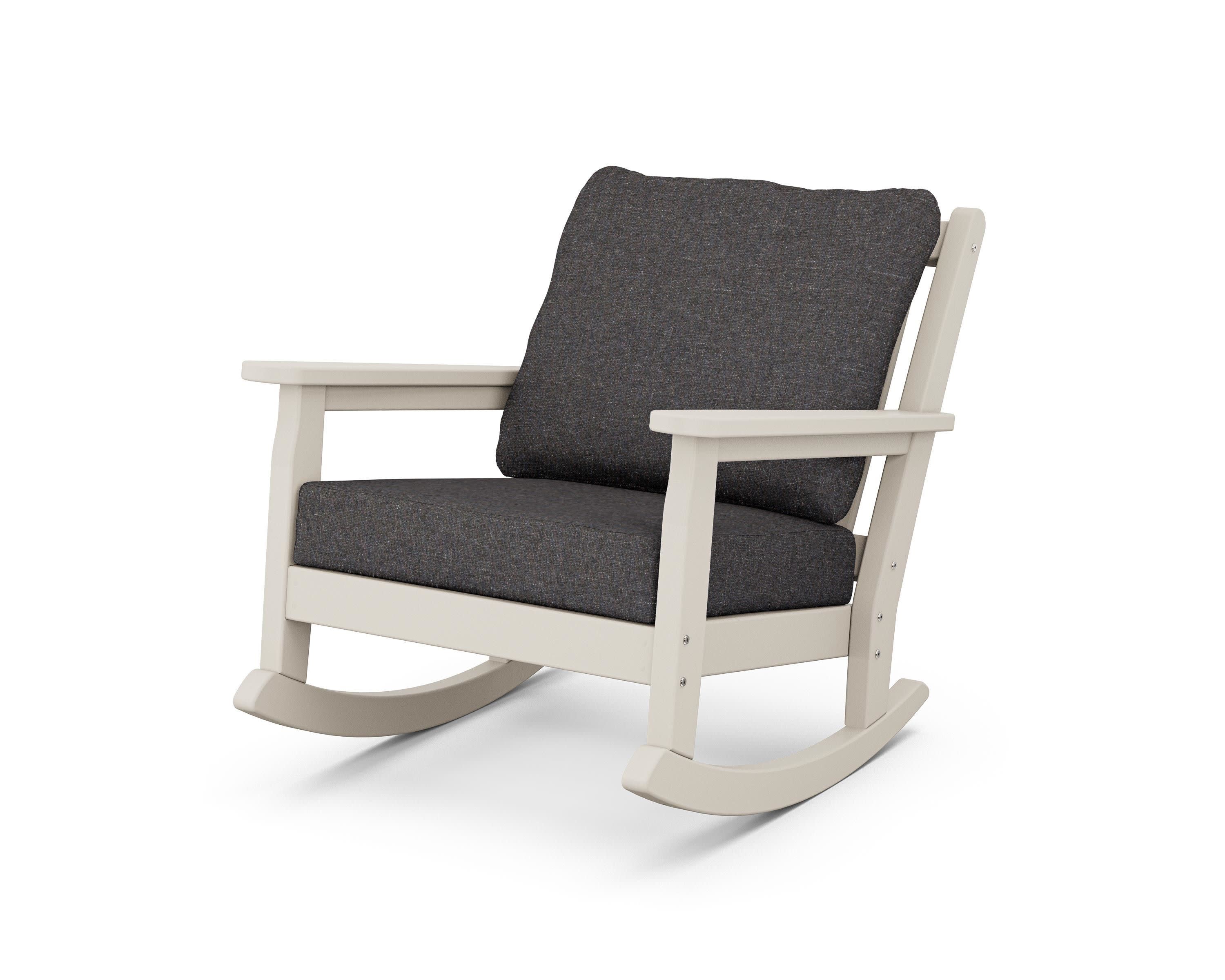 Chippendale Deep Seating Rocking Chair in Sand / Ash Charcoal