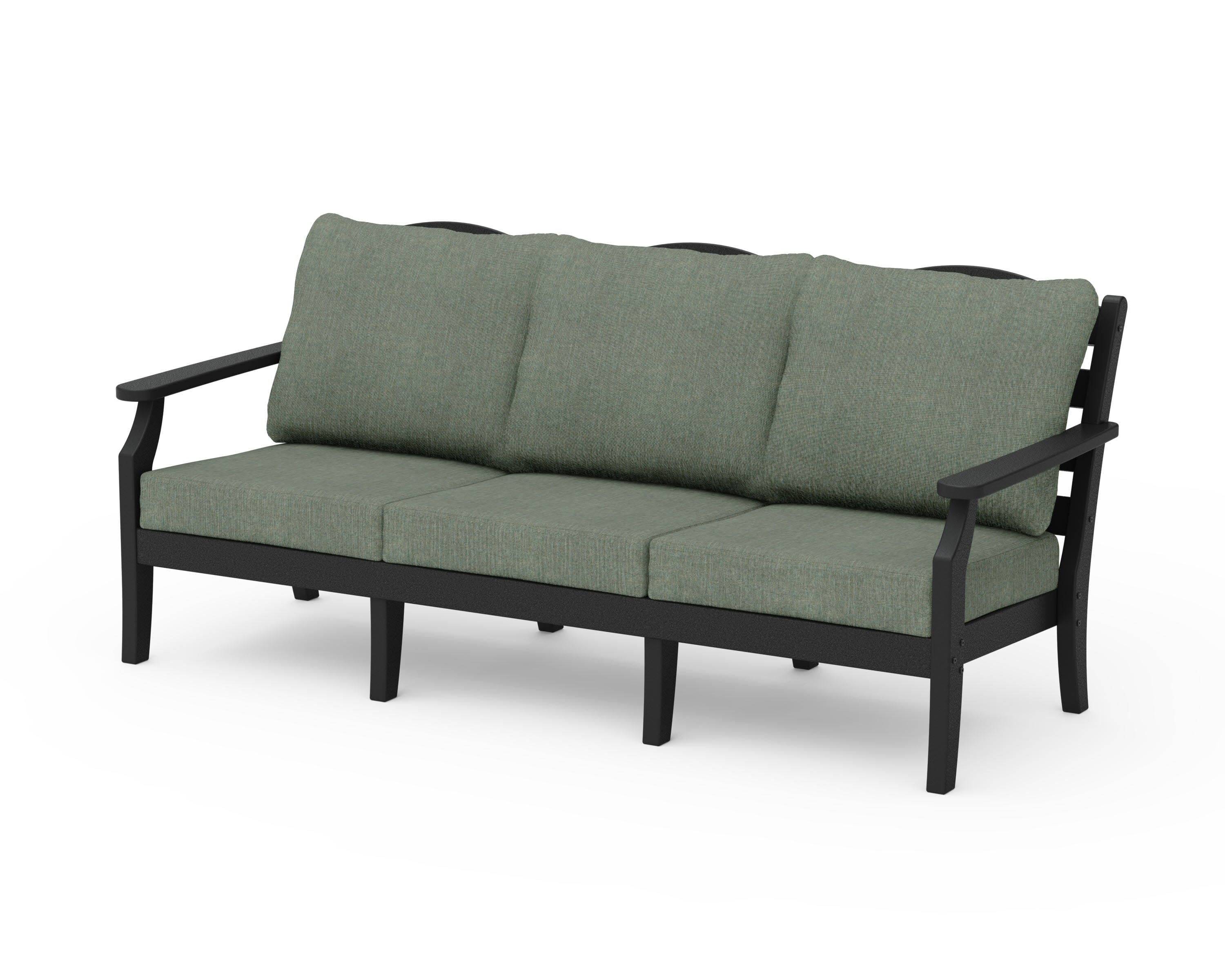 Savannah Deep Seating Sofa in Black / Cast Sage