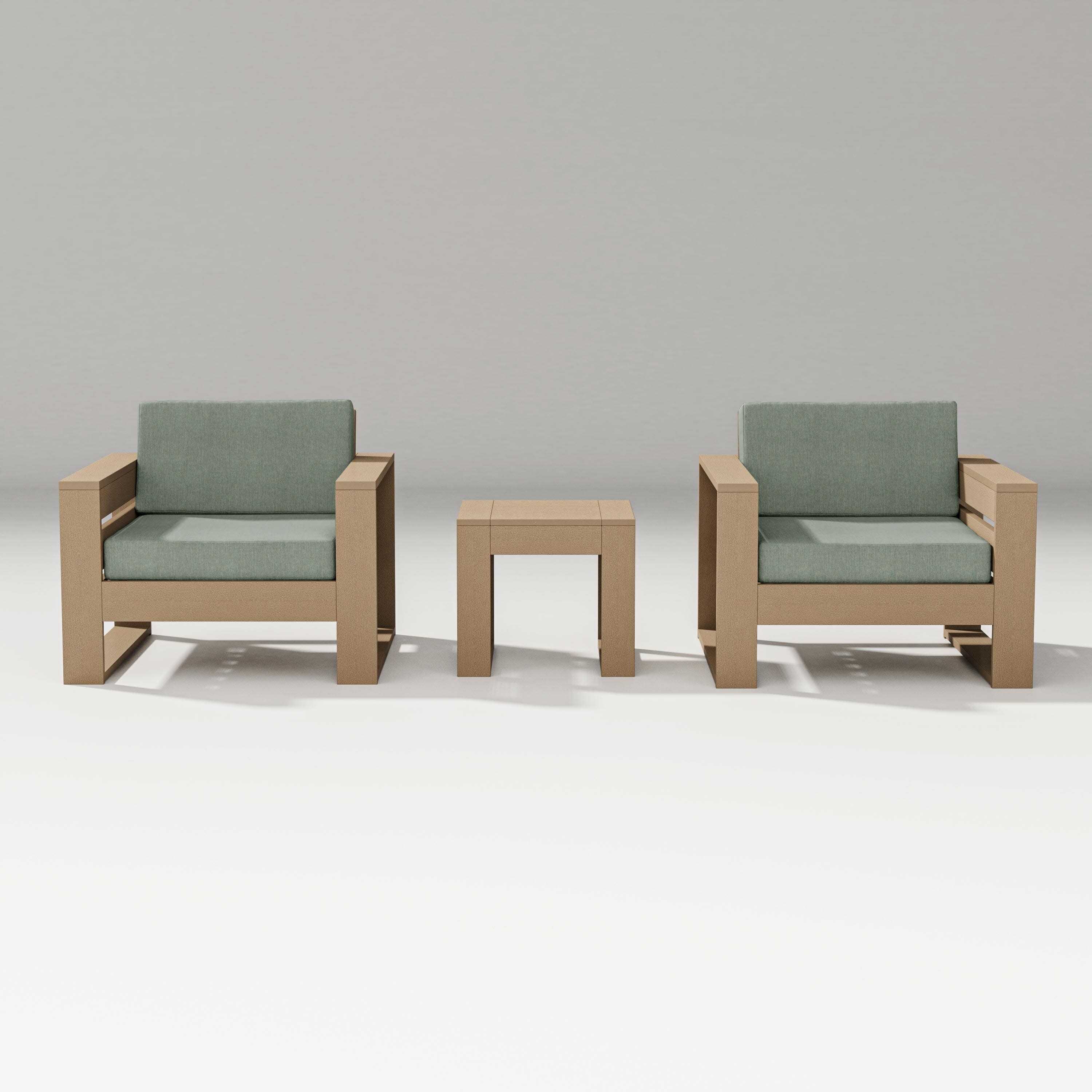 Latitude 3-Piece Lounge Chair Set in Vintage Sahara / Cast Sage