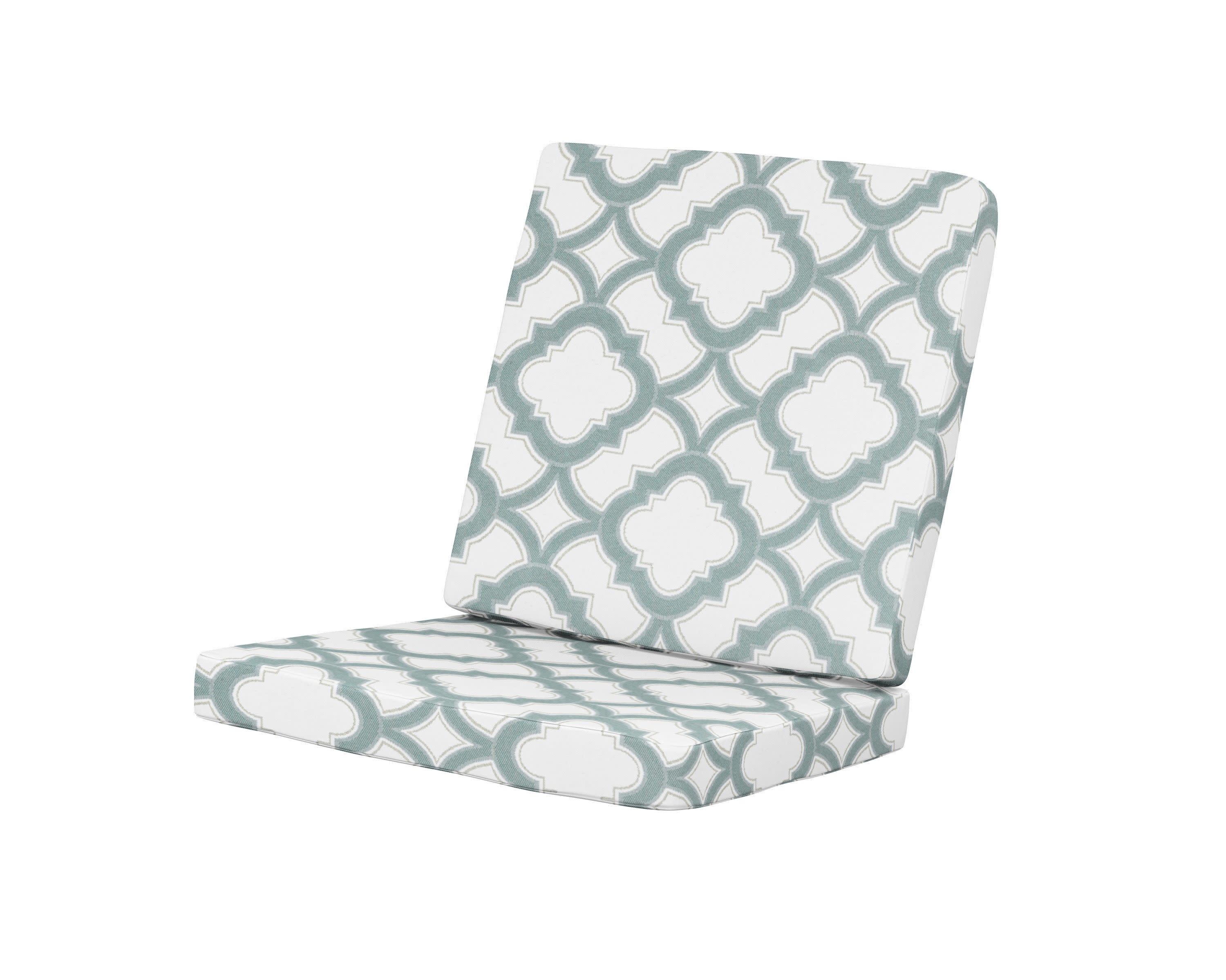 Modern Chair Cushion in Trellis Glacier Spa