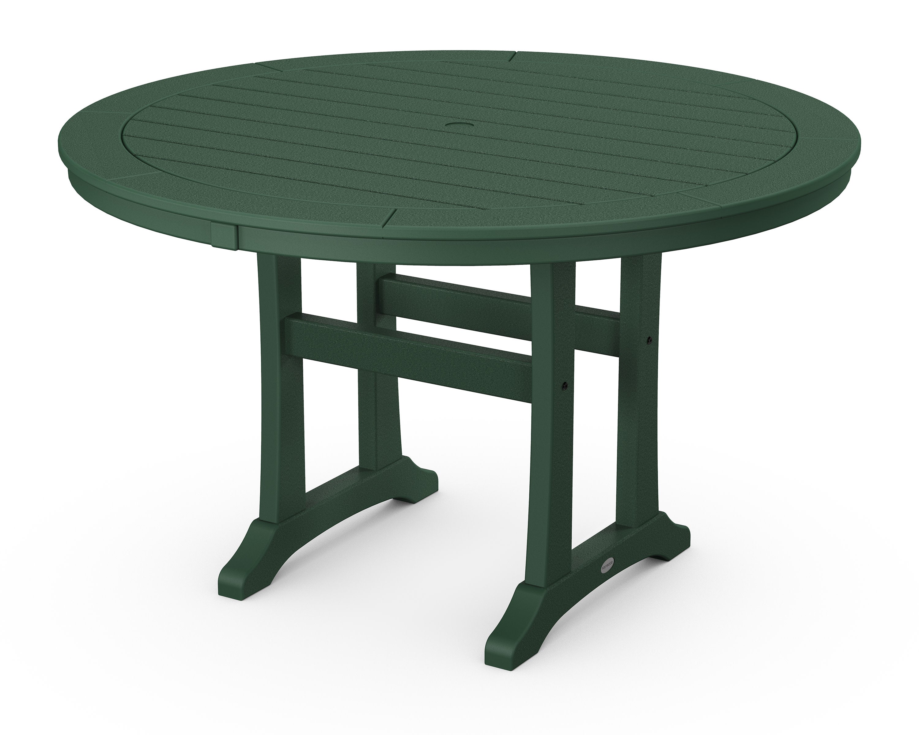 Nautical Trestle 48" Round Dining Table in Green