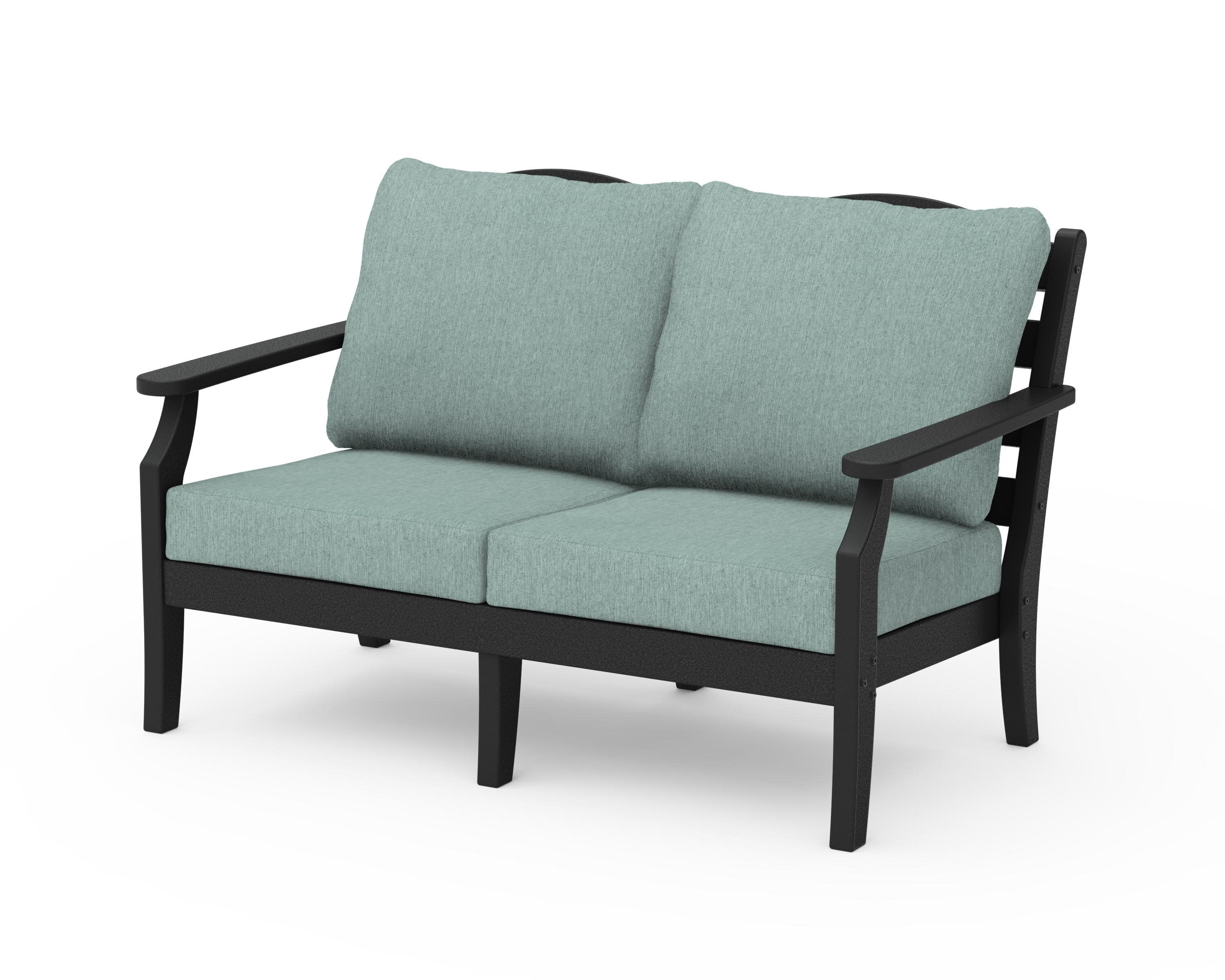 Savannah Deep Seating Loveseat in Black / Glacier Spa