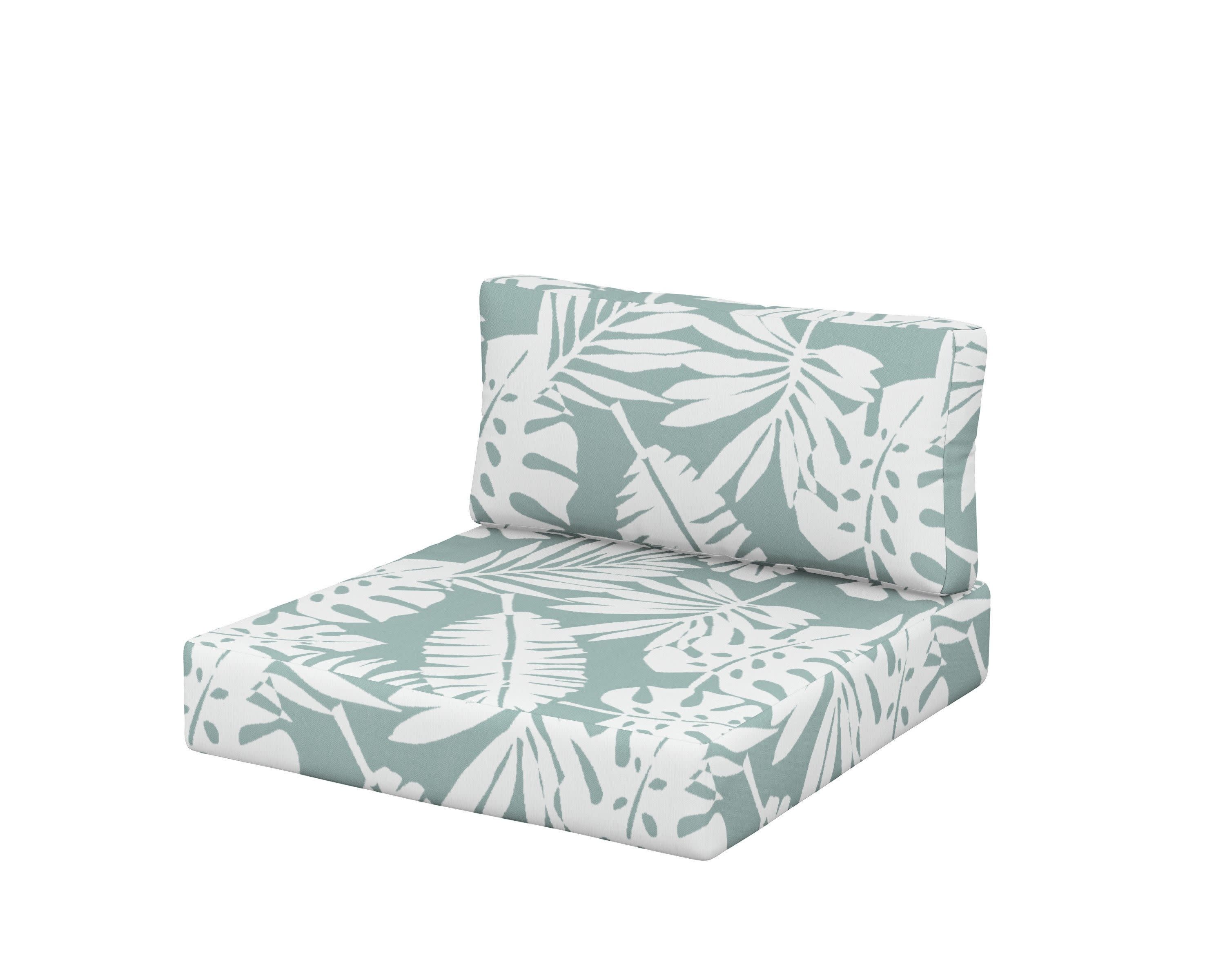 Acadia Back/Seat Cushion Set in Leaf Glacier Spa
