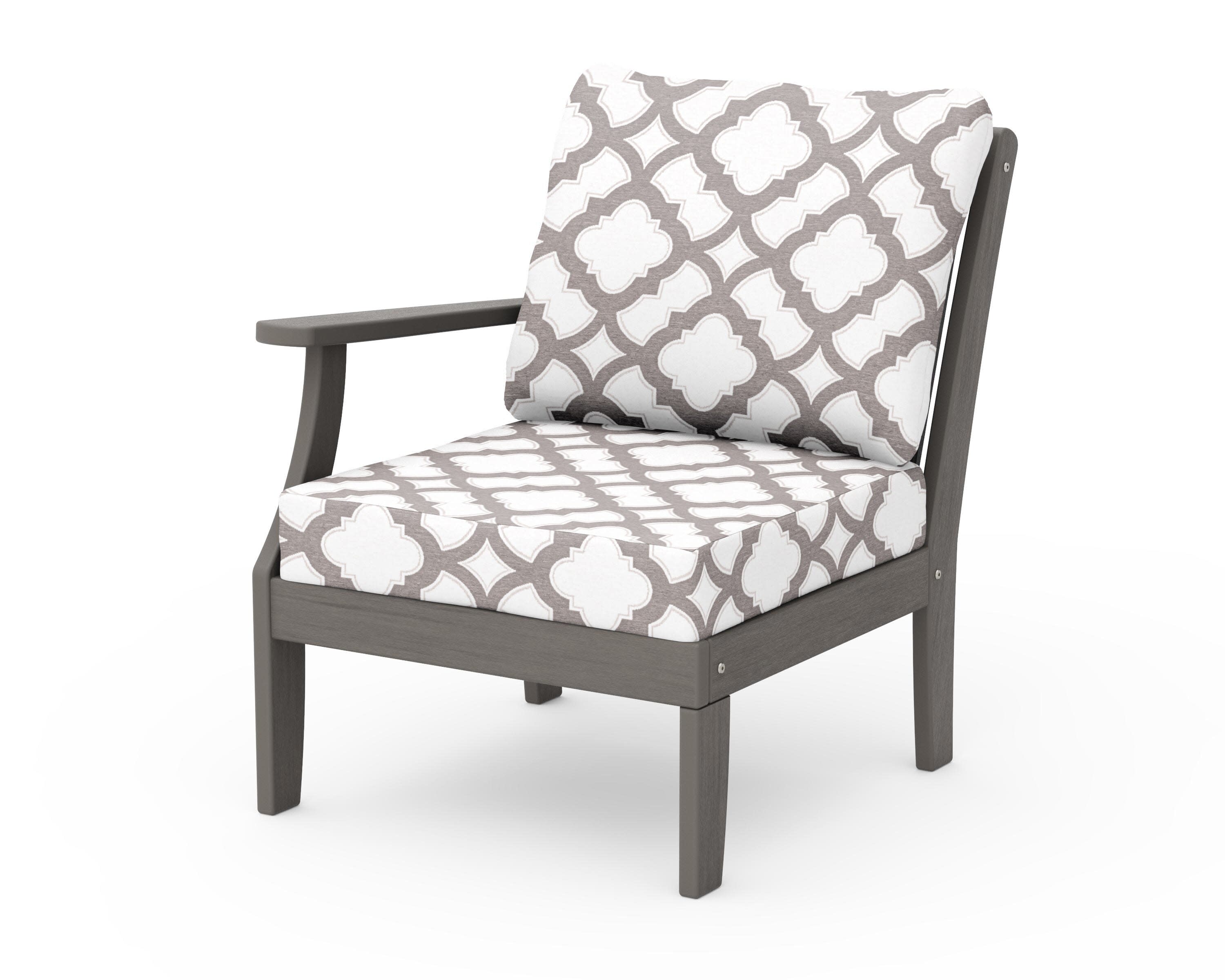 Braxton Modular Left Arm Chair in Driftwood / Trellis Grey Mist