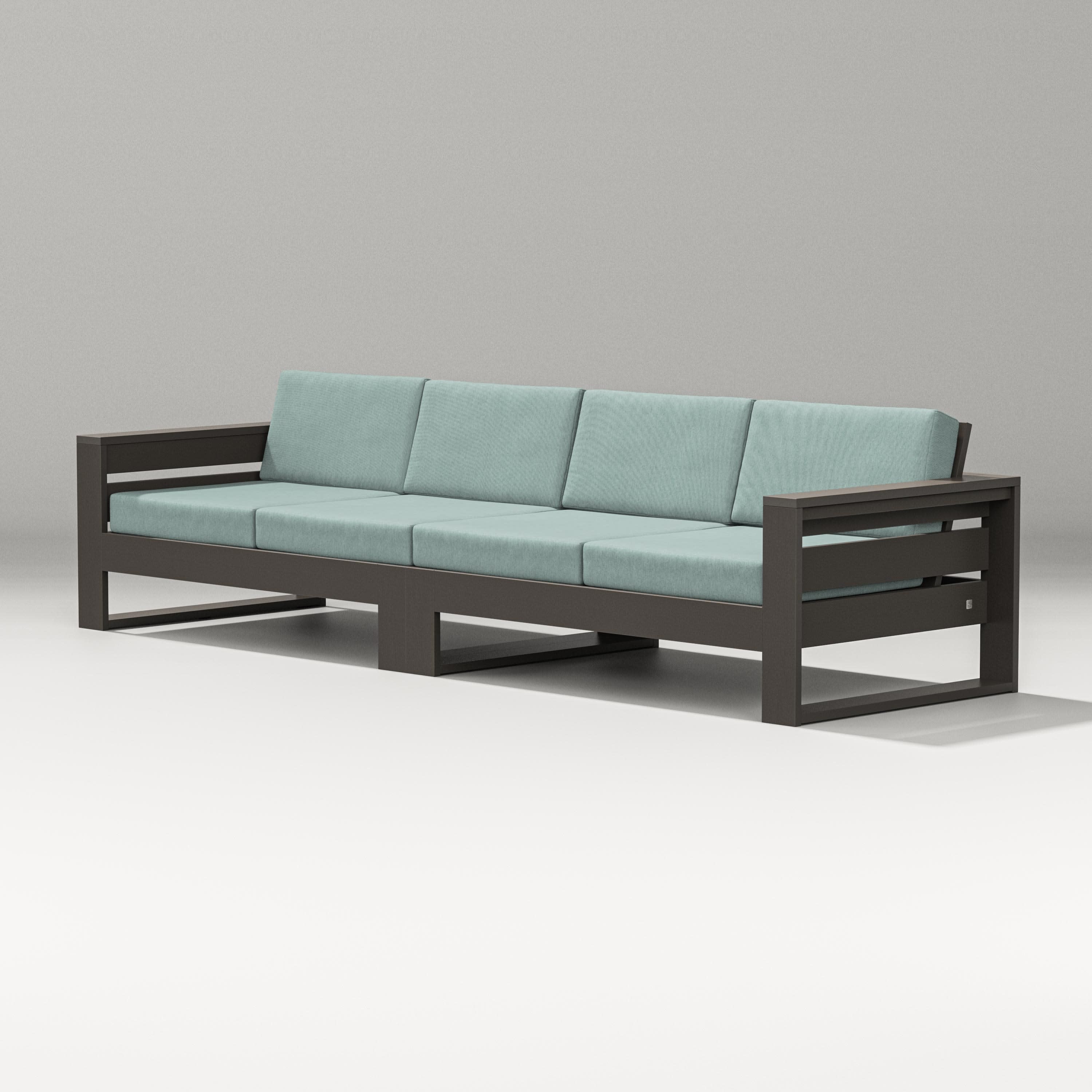 Latitude Straight Sectional in Vintage Coffee / Glacier Spa