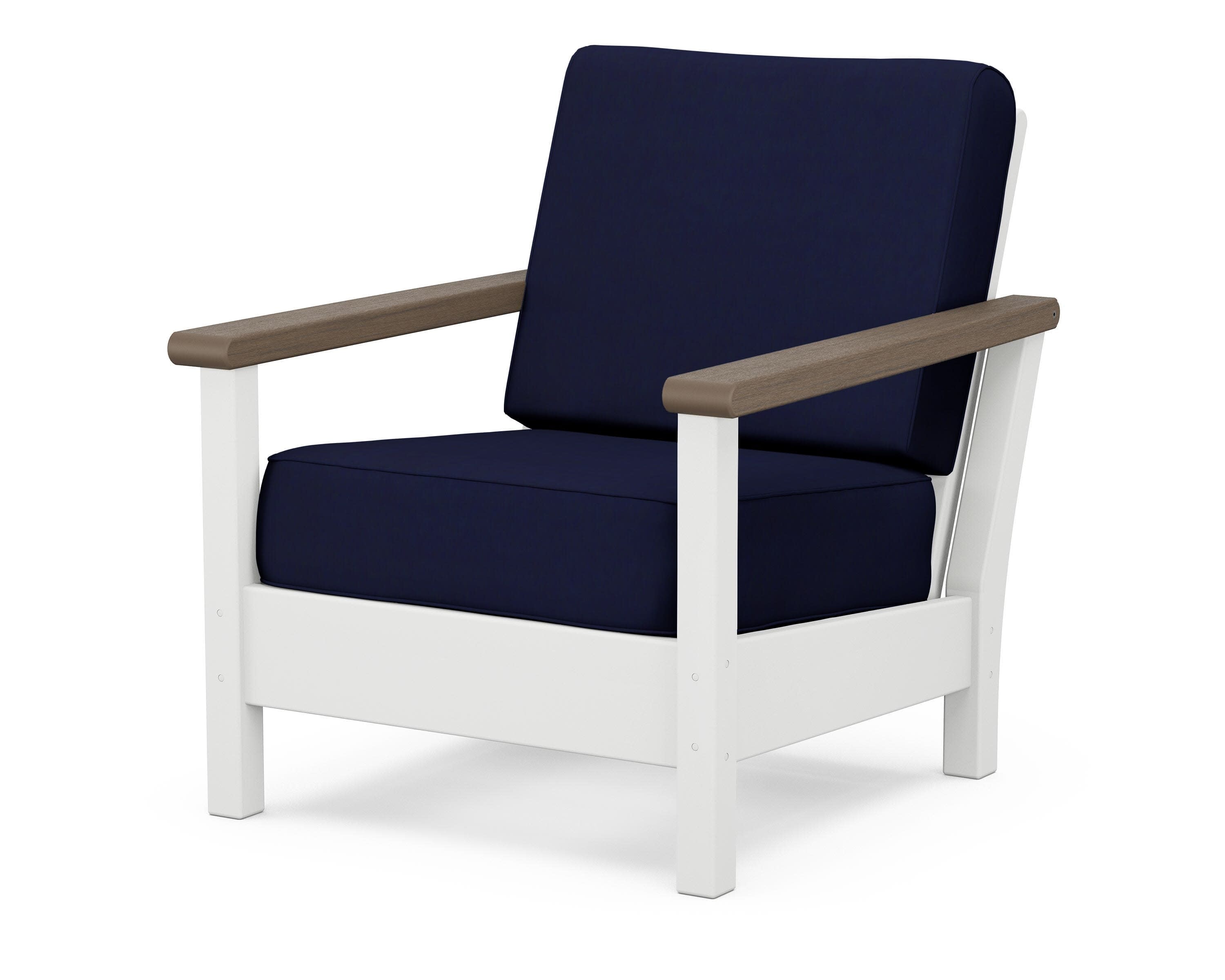 Harbour Deep Seating Chair in White / Kona / Navy