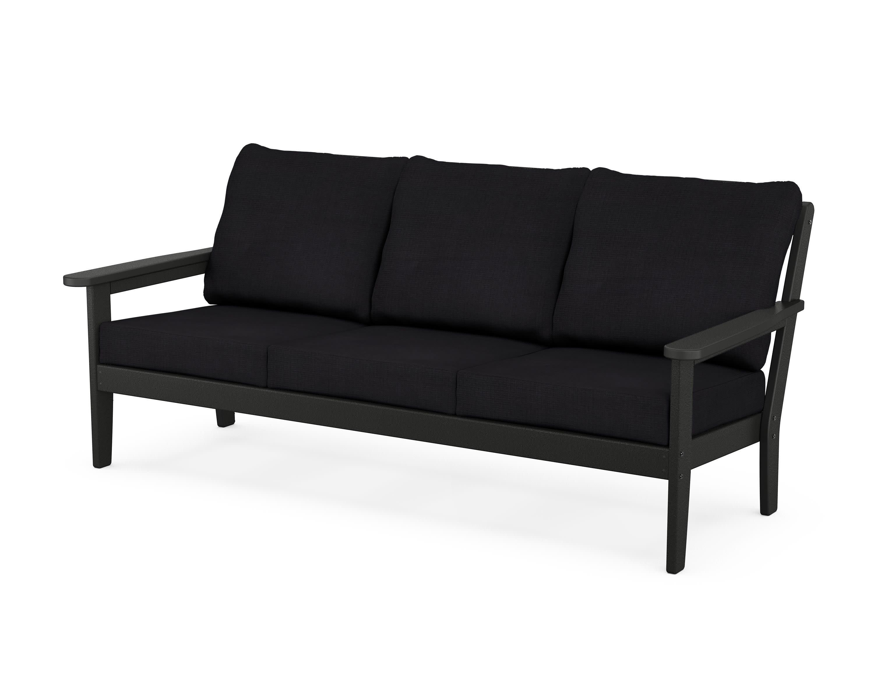 Cottage Deep Seating Sofa in Black / Midnight Linen