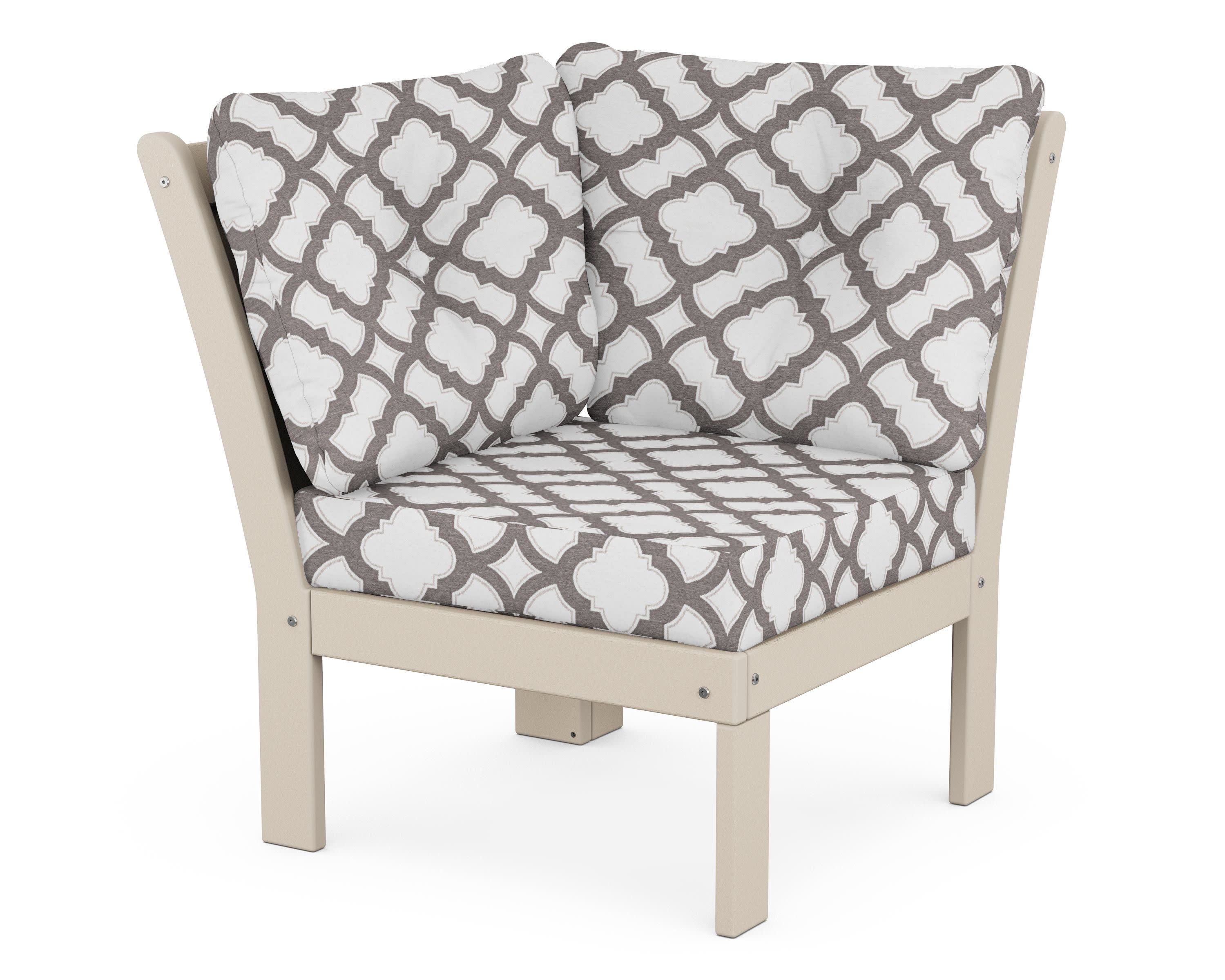 Vineyard Modular Corner Chair in Sand / Trellis Grey Mist
