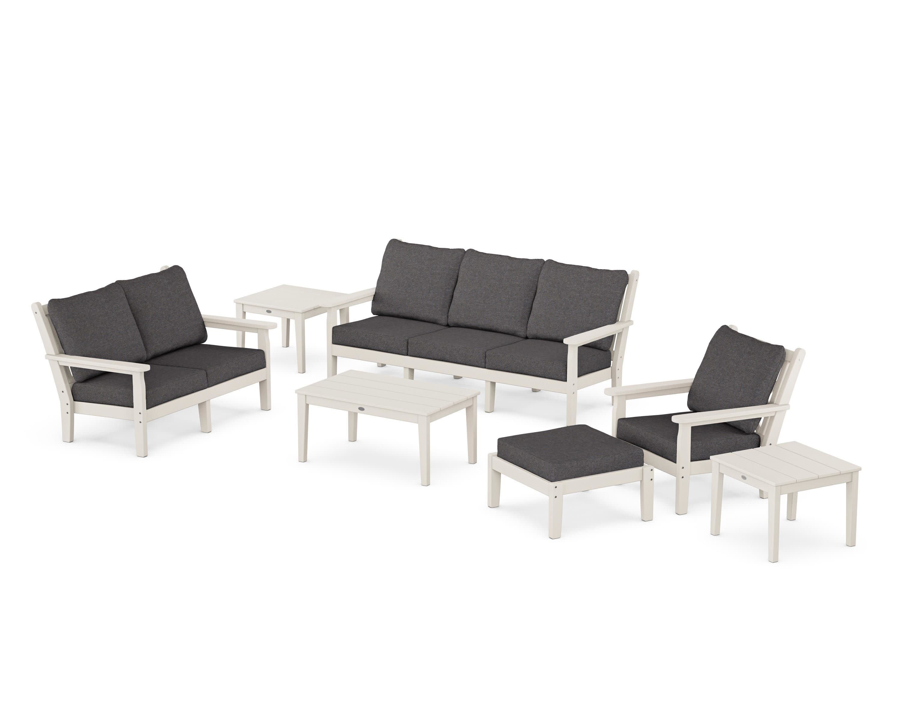 Chippendale 7-Piece Deep Seating Set in Sand / Ash Charcoal