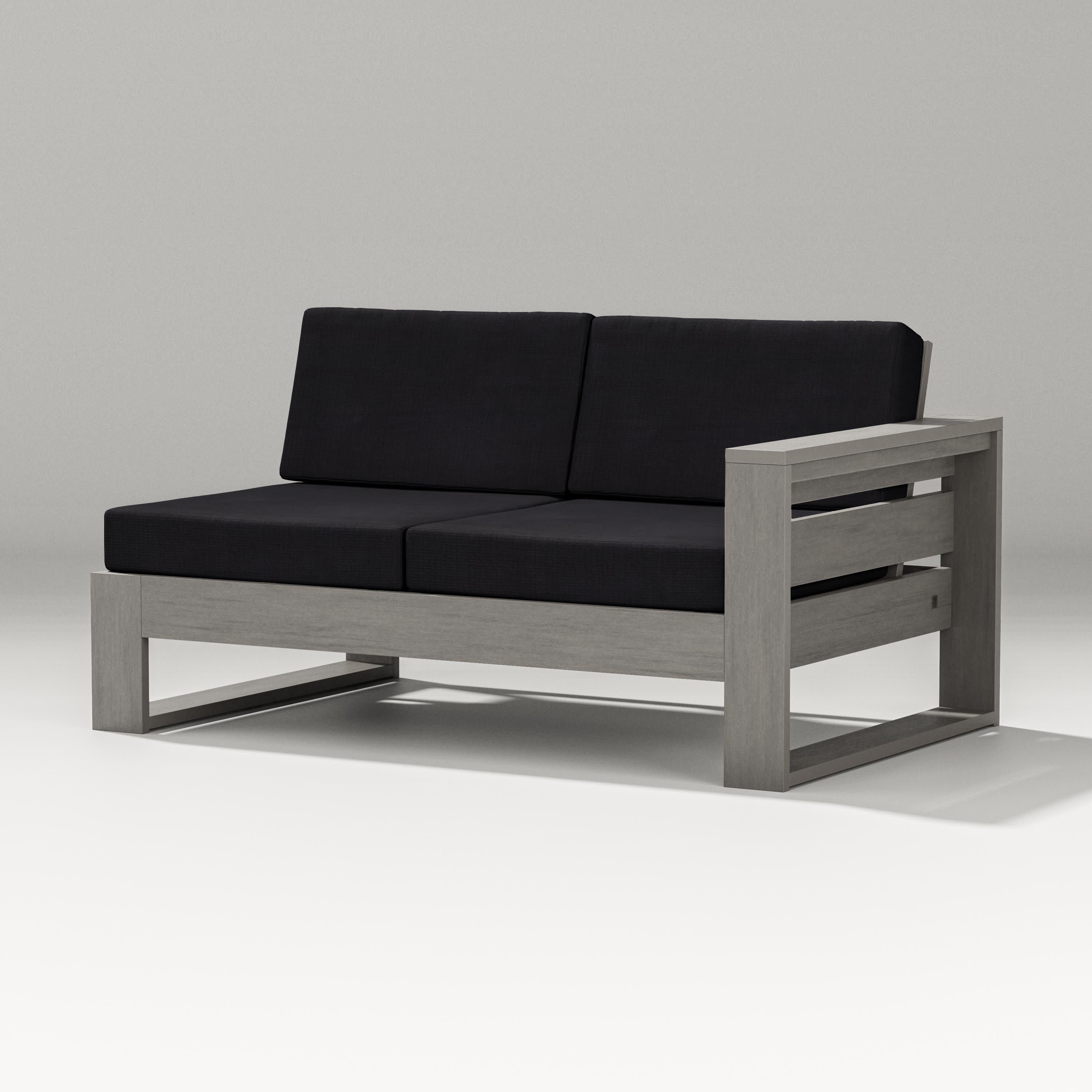 Latitude Modular Right Arm Loveseat in Driftwood / Midnight Linen