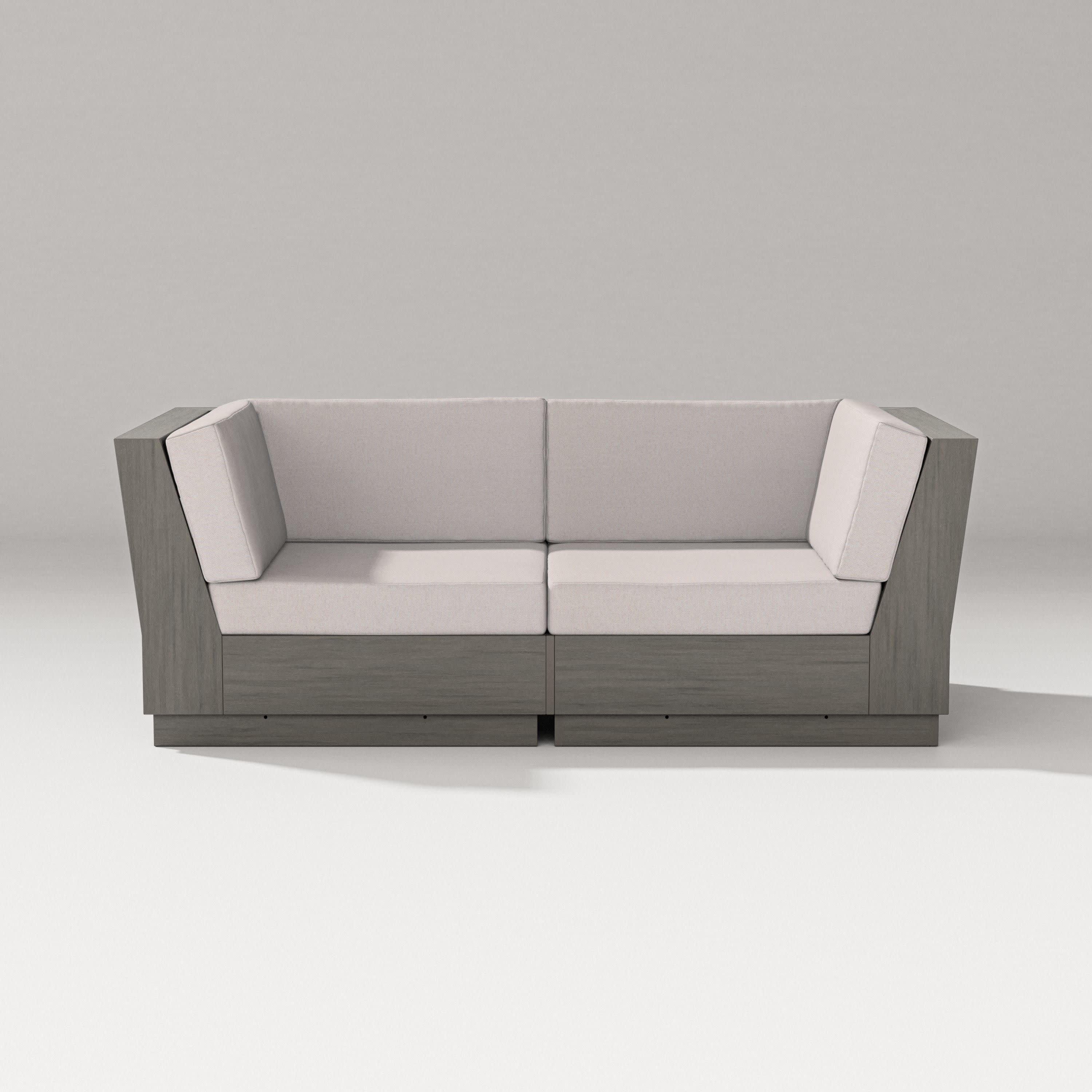 Elevate Loveseat Sectional in Driftwood / Dune Burlap
