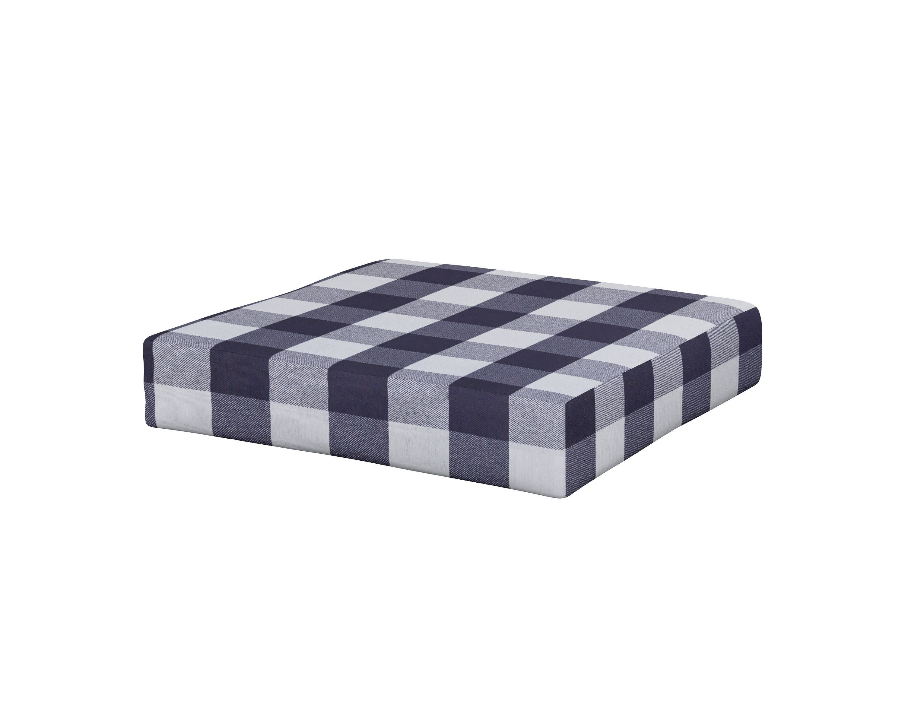 Prescott Ottoman Cushion in Buffalo Plaid Navy
