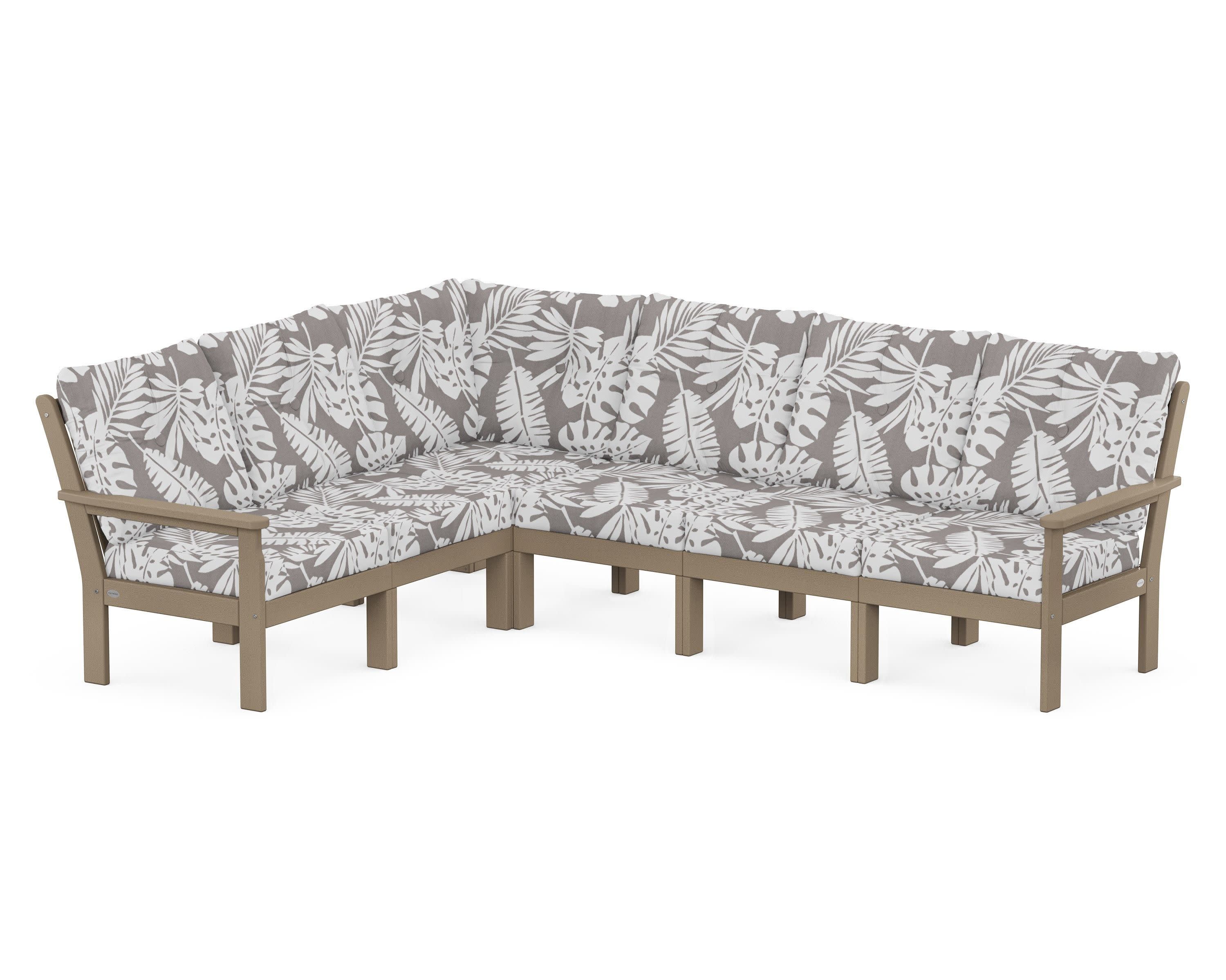 Vineyard 6-Piece Sectional in Vintage Sahara / Leaf Grey Mist