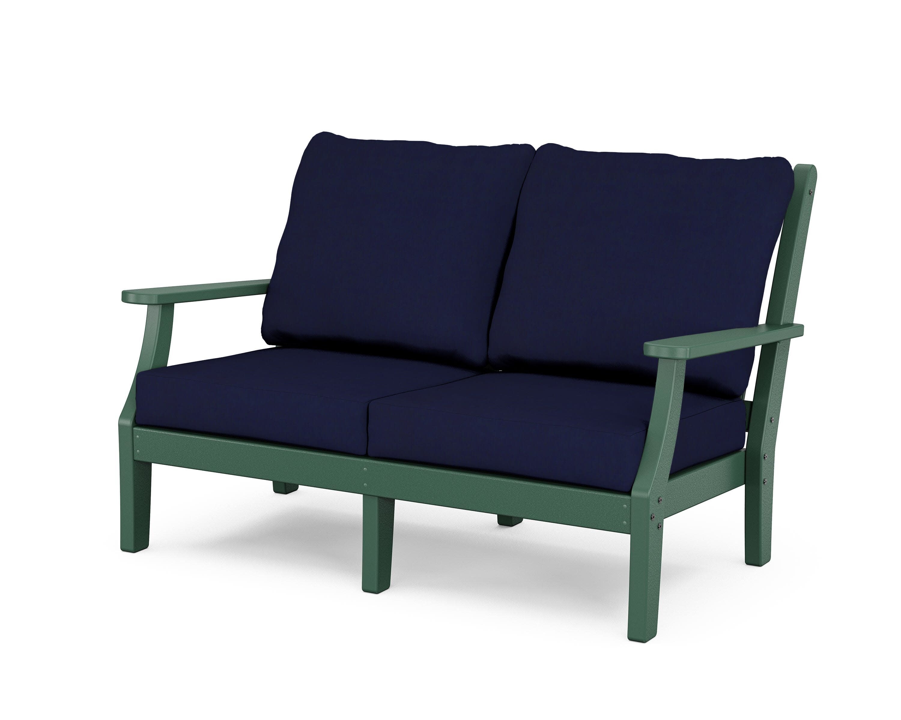 Wovendale Deep Seating Loveseat in Green / Navy