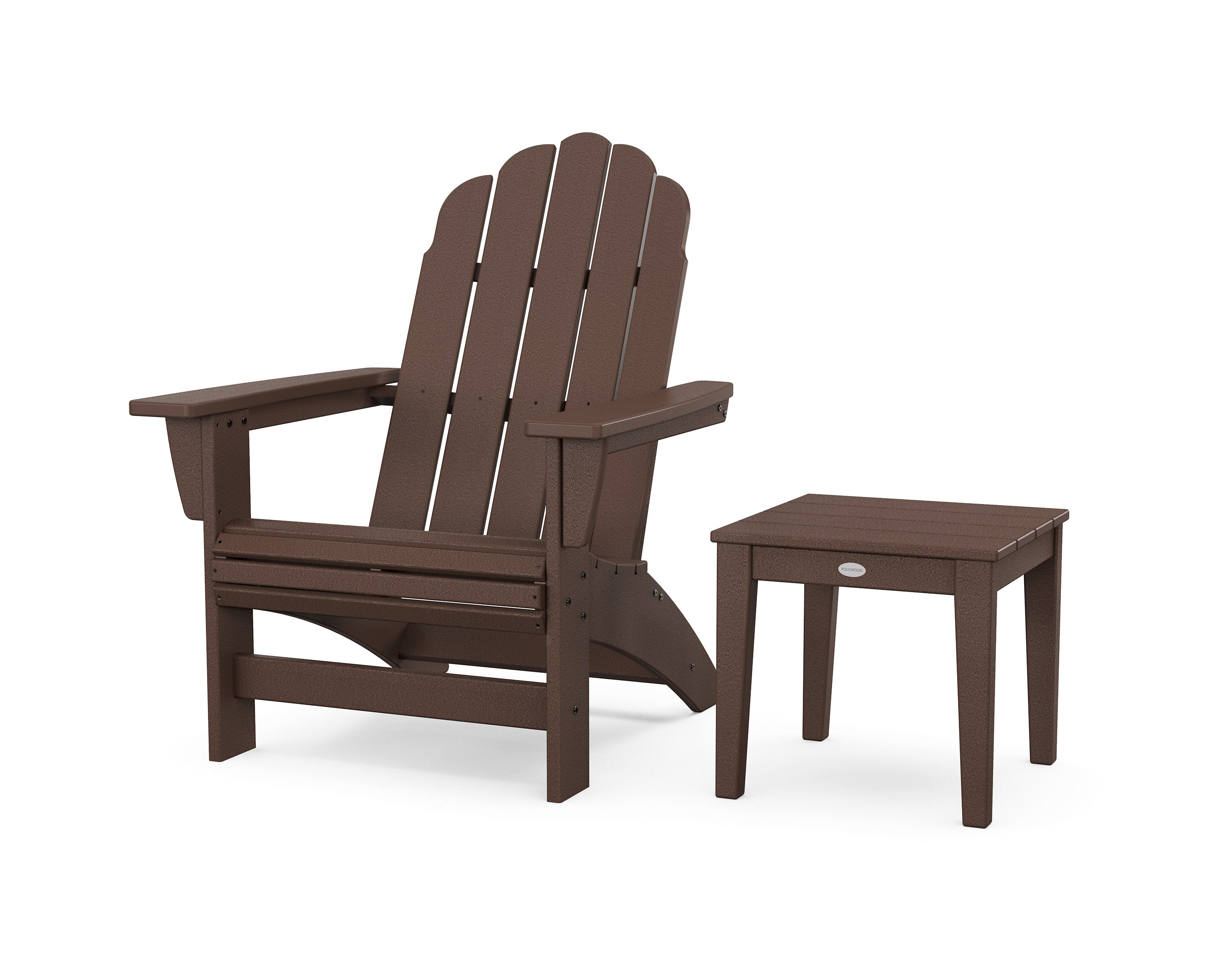 Vineyard Grand Adirondack Chair with Side Table in Mahogany