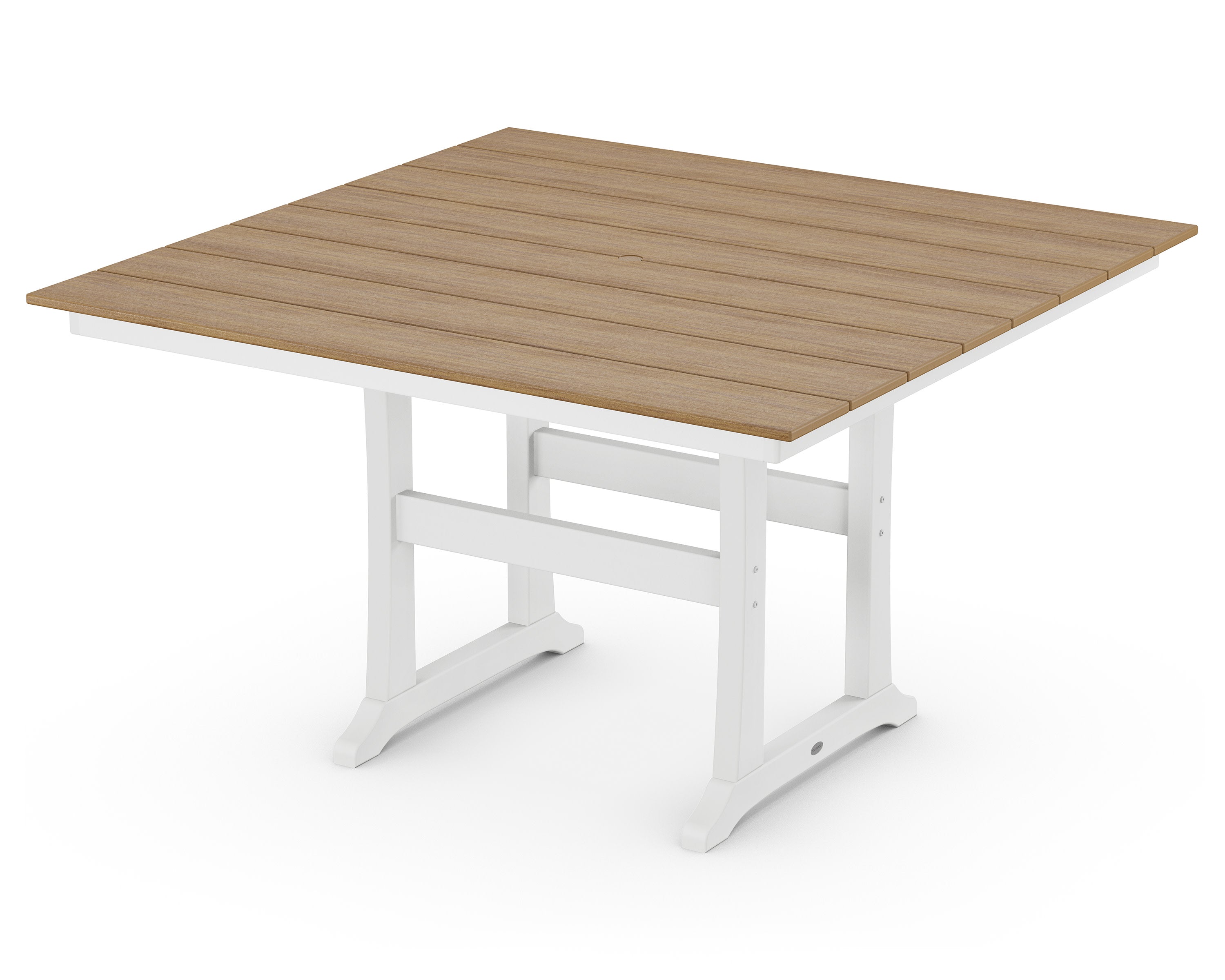 Farmhouse Trestle 59" Counter Table in White / Natural