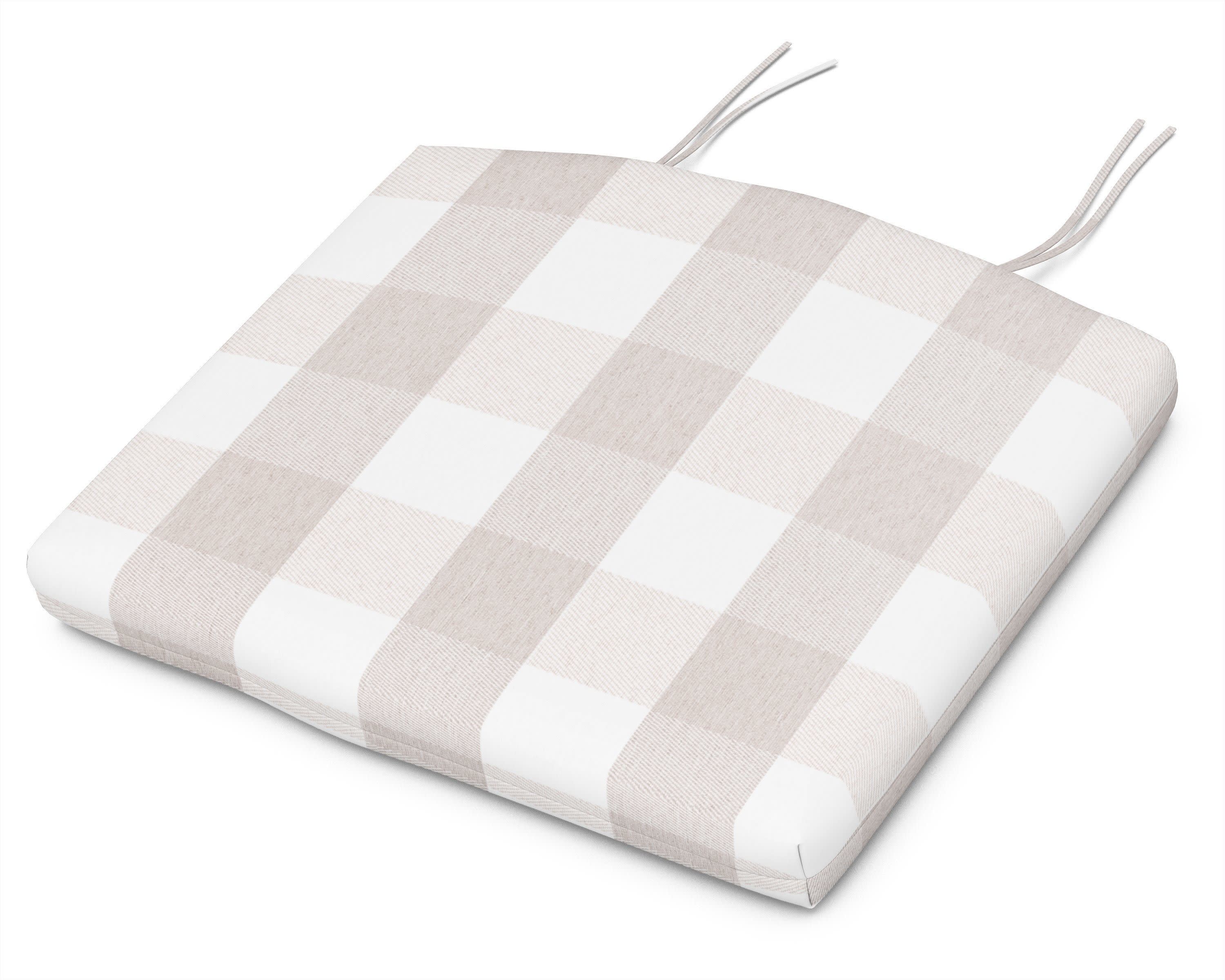 Adirondack Seat Cushion - 20"W x 18.5"D x 2.5"H in Buffalo Plaid Dune Burlap