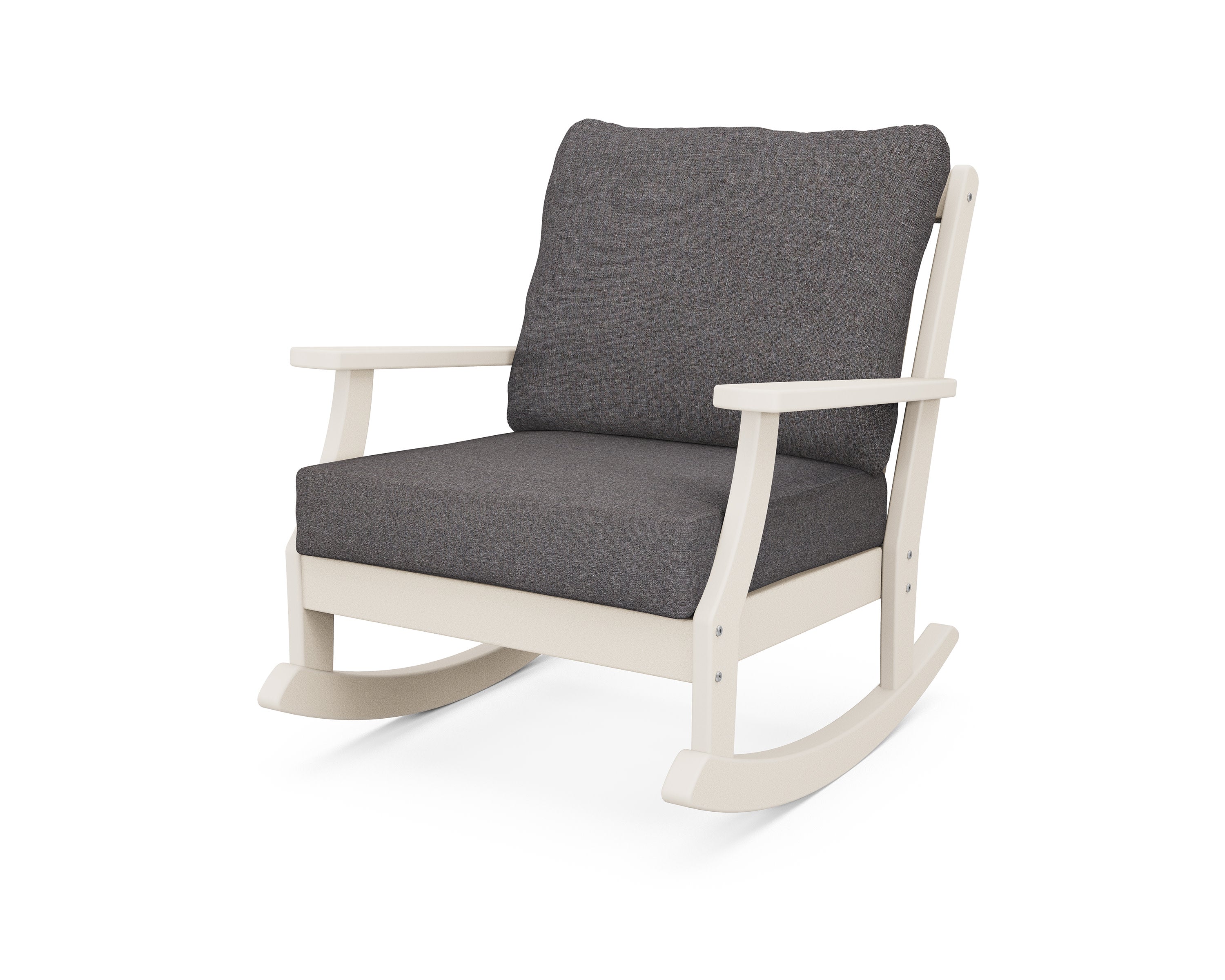 Braxton Deep Seating Rocking Chair in Sand / Ash Charcoal