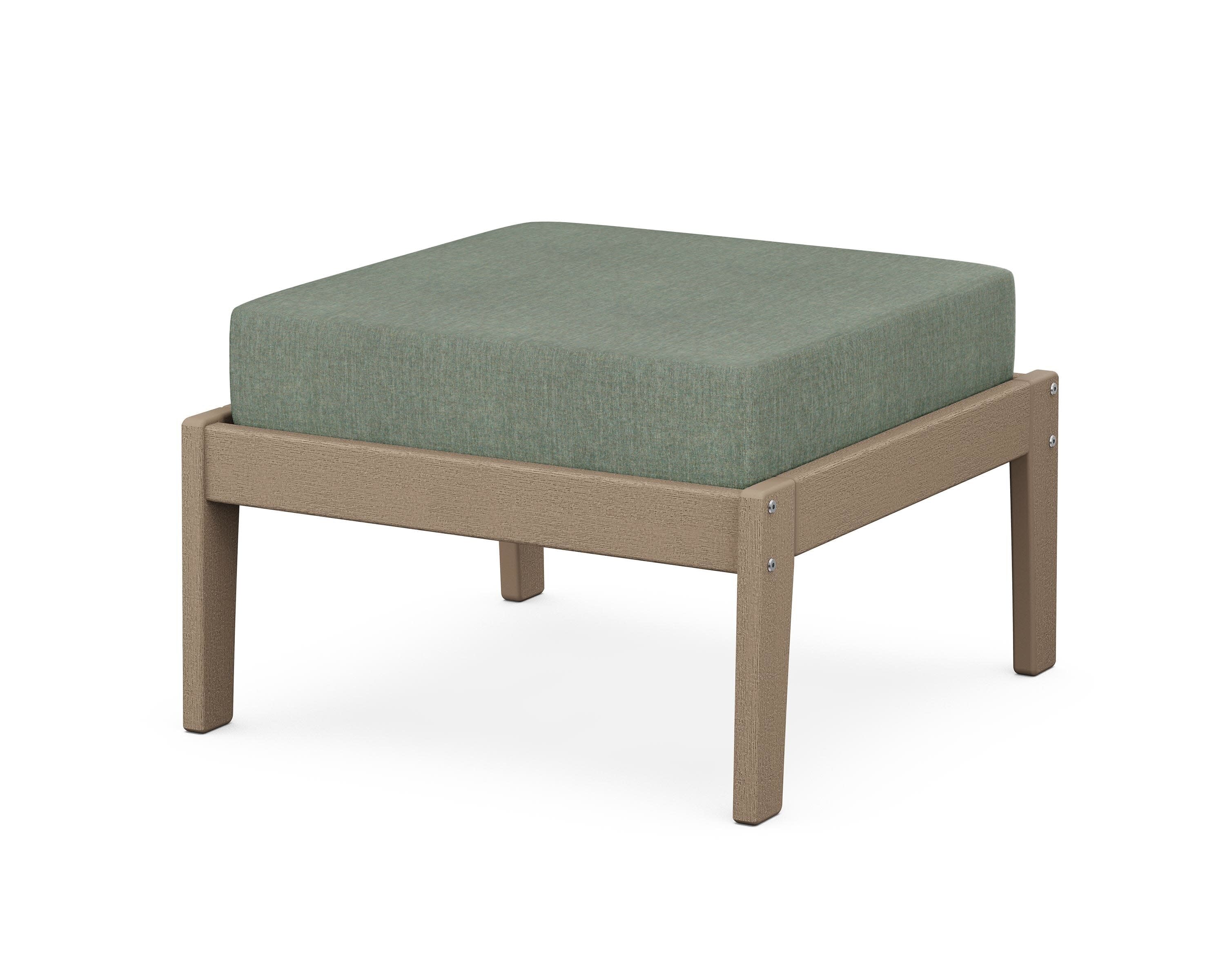 Deep Seating Ottoman in Vintage Sahara / Cast Sage